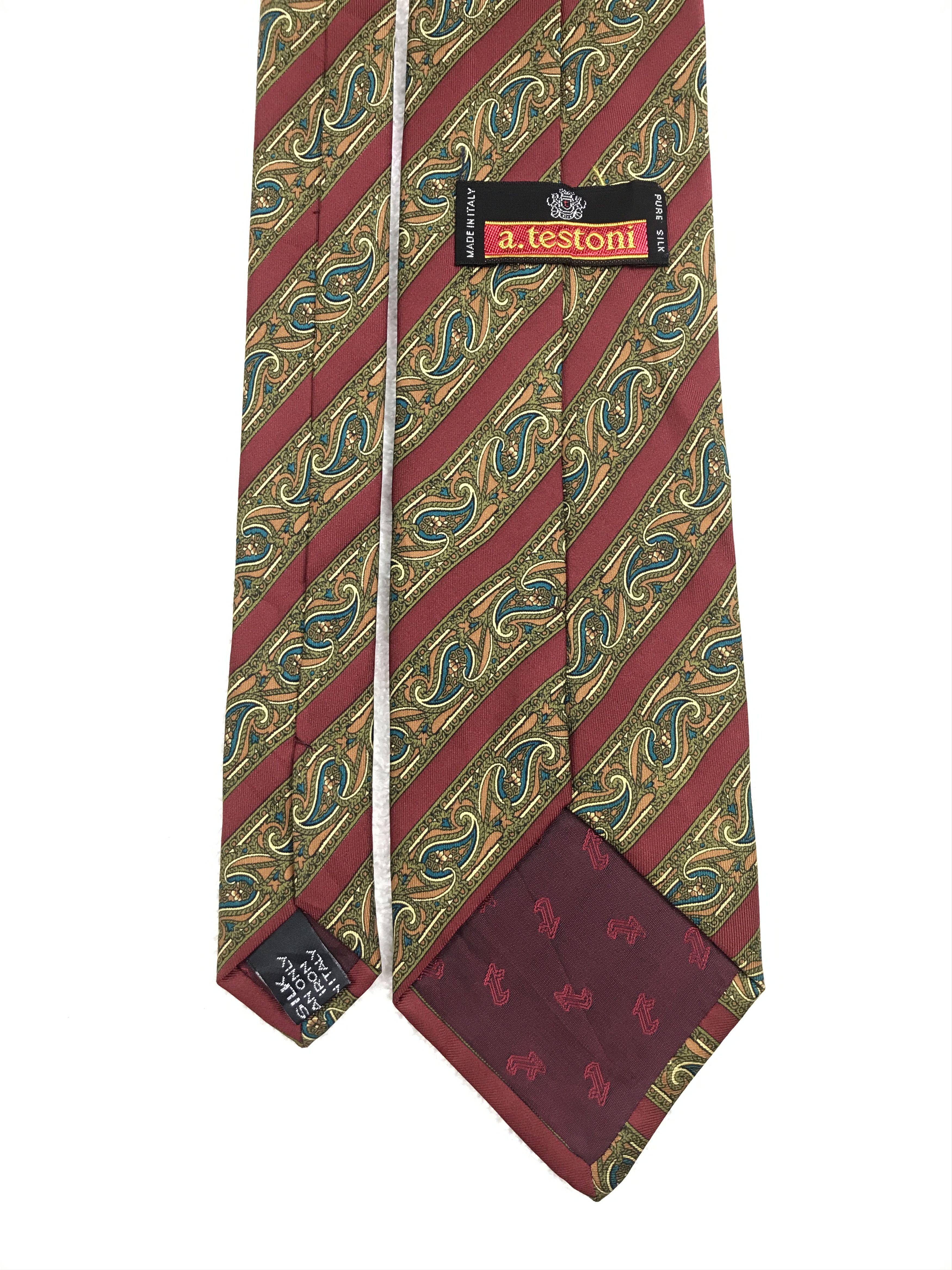 Vintage Vintage a.testoni Silk Necktie Size ONE SIZE - 4 Thumbnail