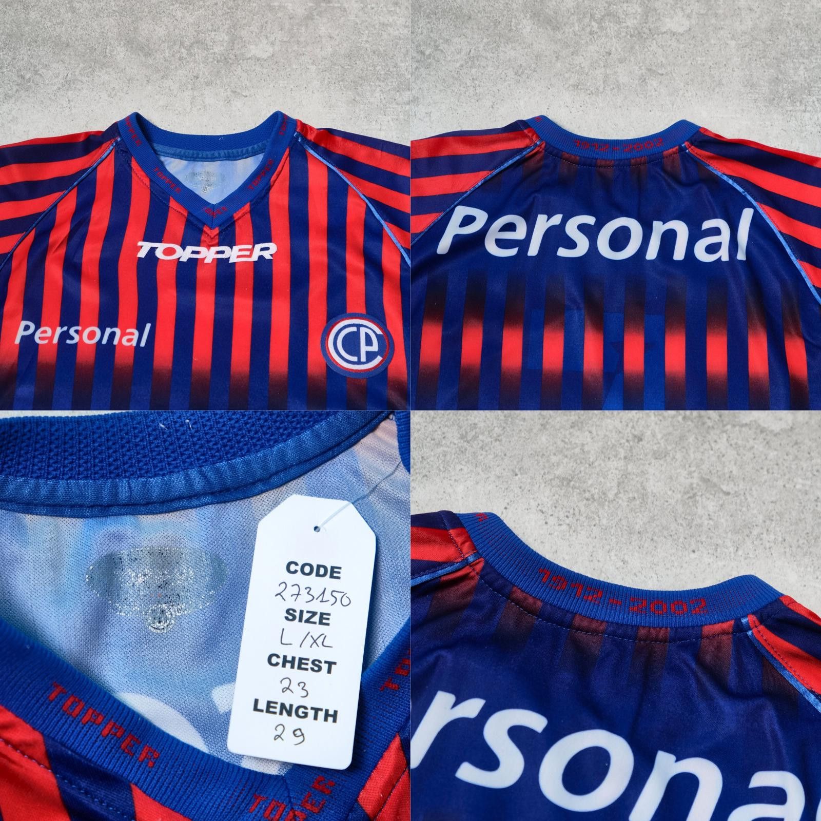 Topperz 2001/02 Cerro Porteño (Paraguay) Home Shirt Topper (L/XL) Size US L / EU 52-54 / 3 - 4 Thumbnail