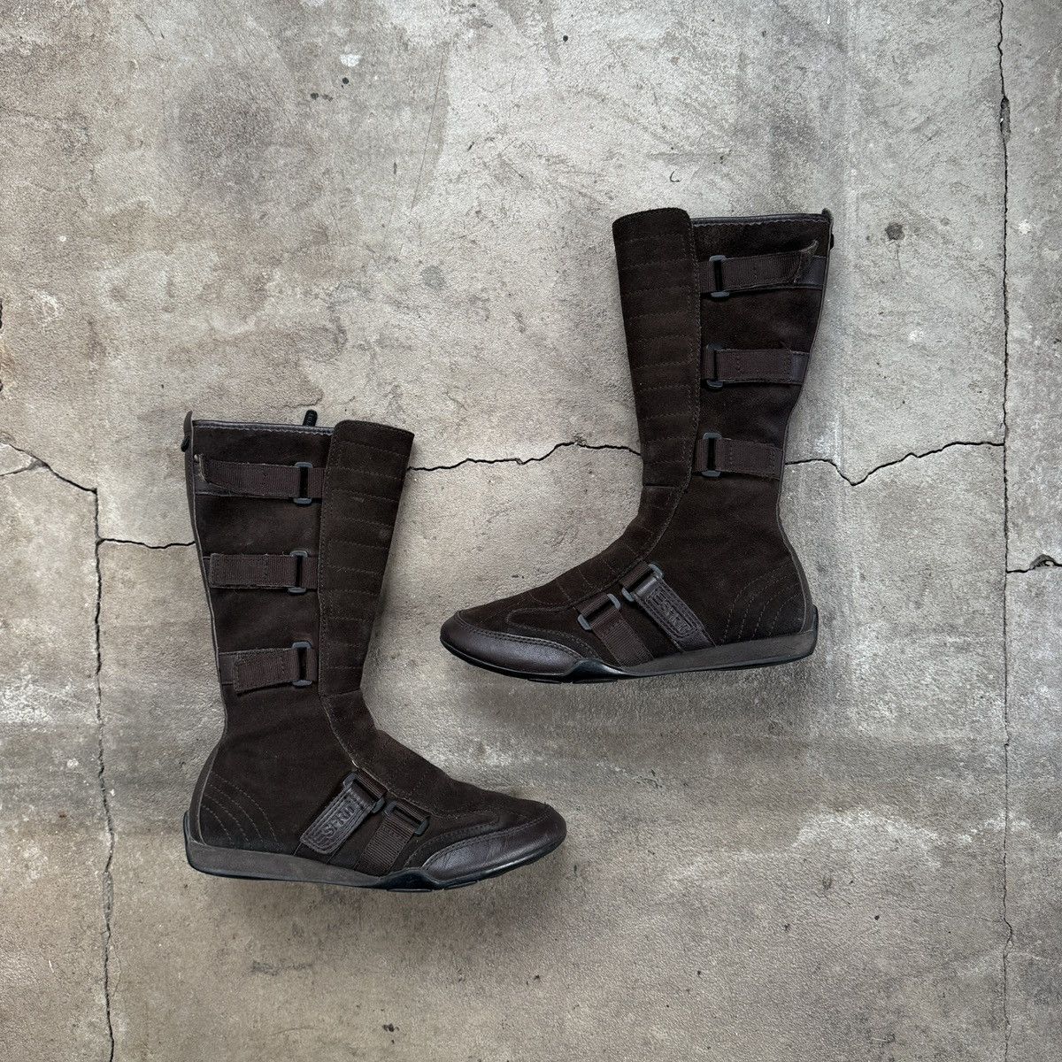 Esprit Esprit Y2K Suede Biker Knee High Boots Size US 6 / IT 36 - 1 Thumbnail