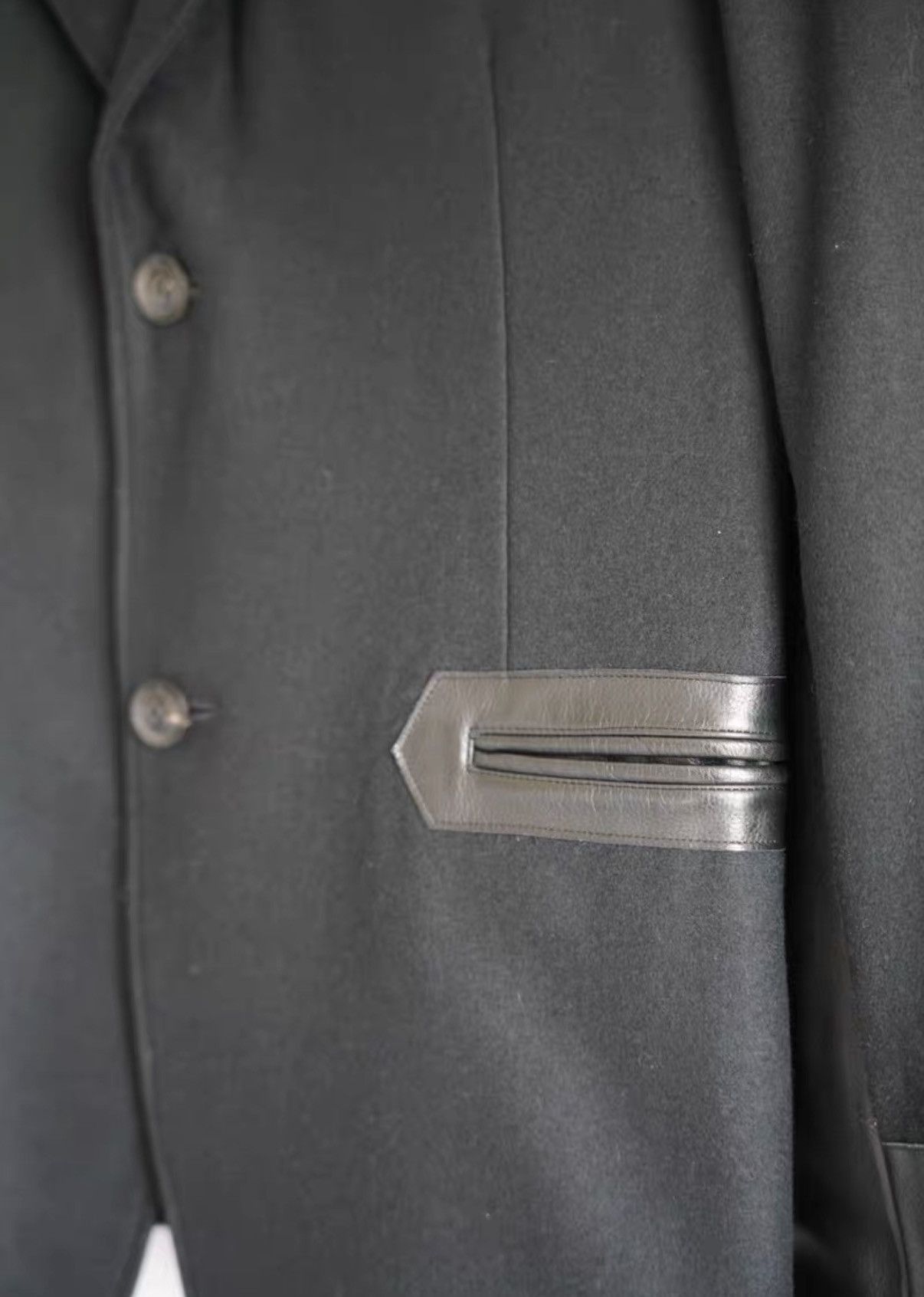 Yohji Yamamoto Yohji Yamamoto 15aw Leather Sleeve Blazer K4 Size US M / EU 48-50 / 2 - 4 Thumbnail