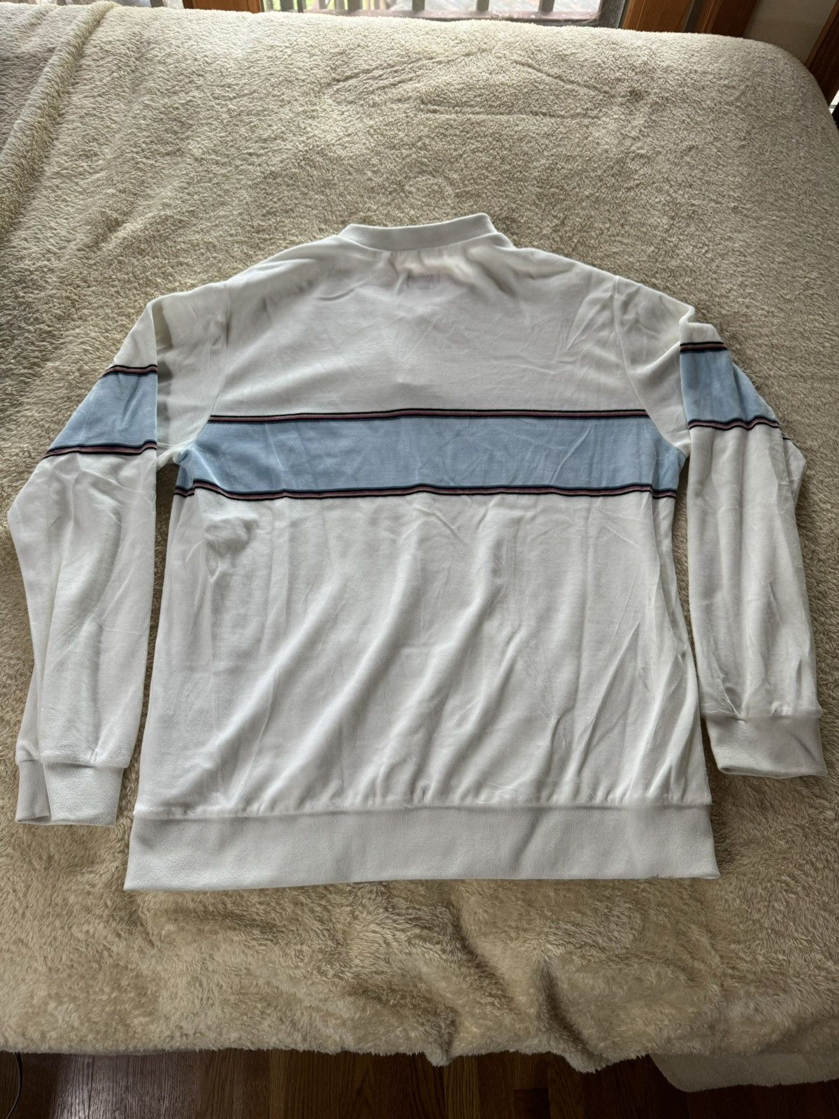 Supreme Velour Snap Henley White (Size XL) - bottlesandglasses.com.ng