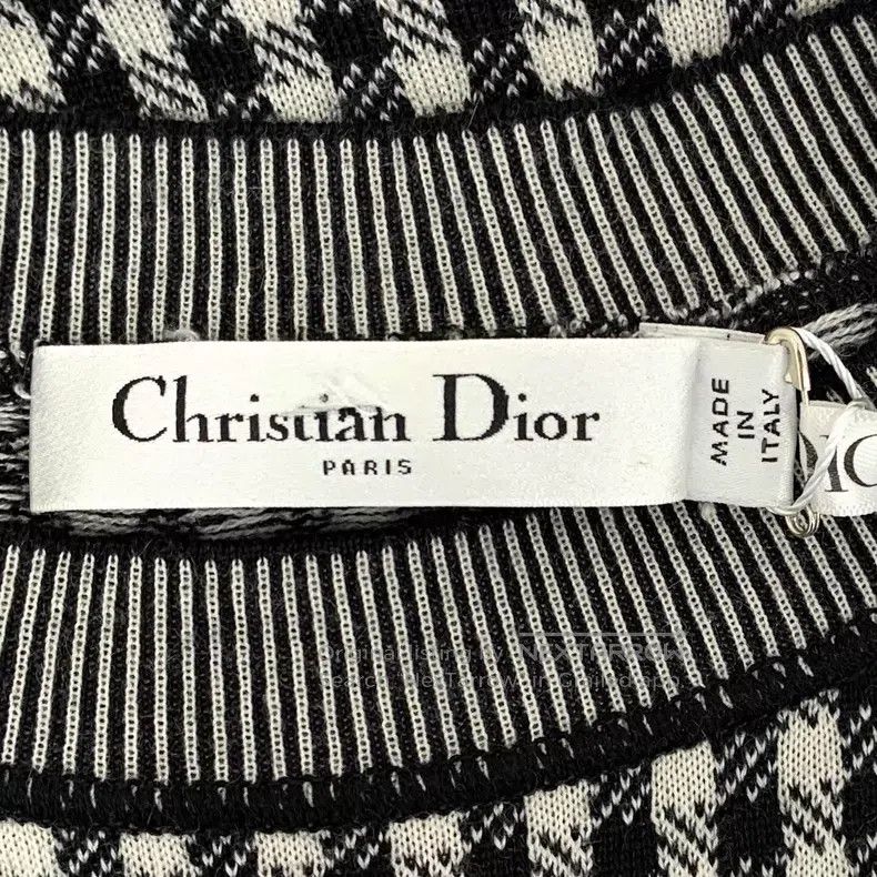 Dior Dior Color-matched bee embroidery checkerboard cashmere kn Size XS / US 0-2 / IT 36-38 - 5 Thumbnail