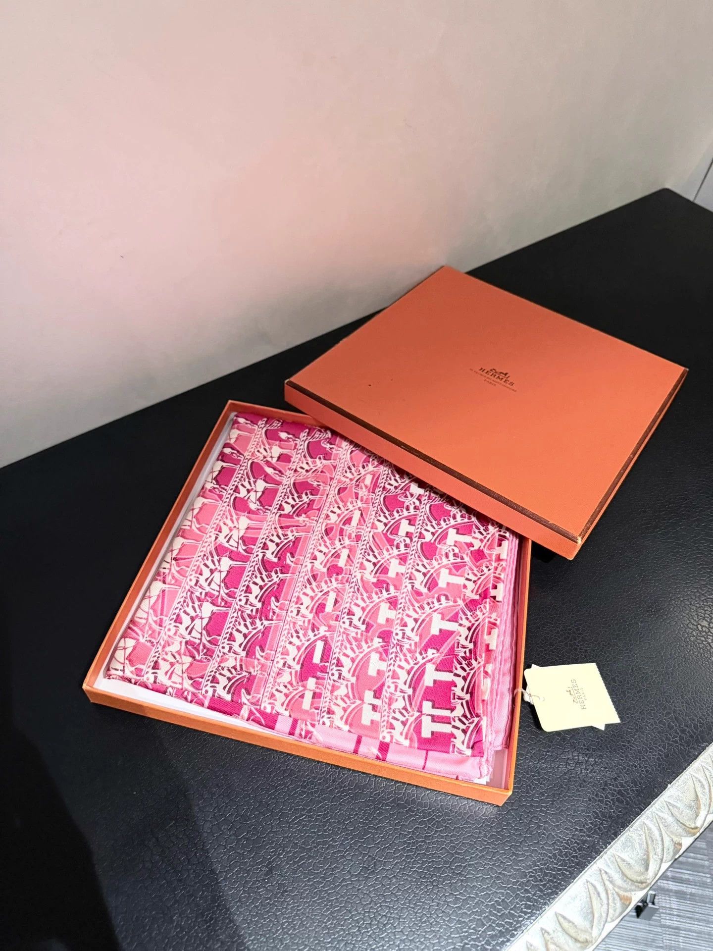 Hermes Hermes Japan Limited Pink 10th Anni Ginza Silk Scarf 90cm Size ONE SIZE - 3 Thumbnail