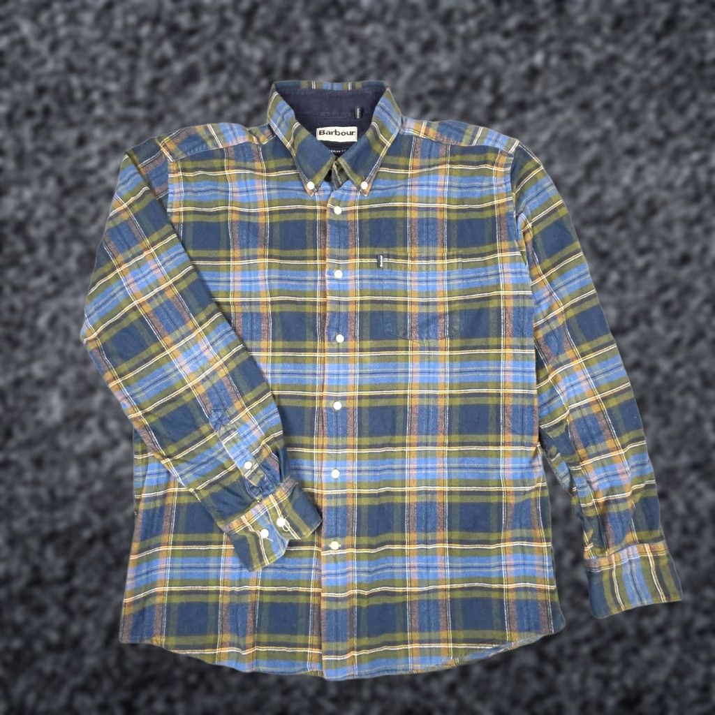 Barbour Barbour Castlebay Flannel Shirt Men's XL Plaid Oxford Button Up 100% Cotton Size US XL / EU 56 / 4 - 1 Thumbnail