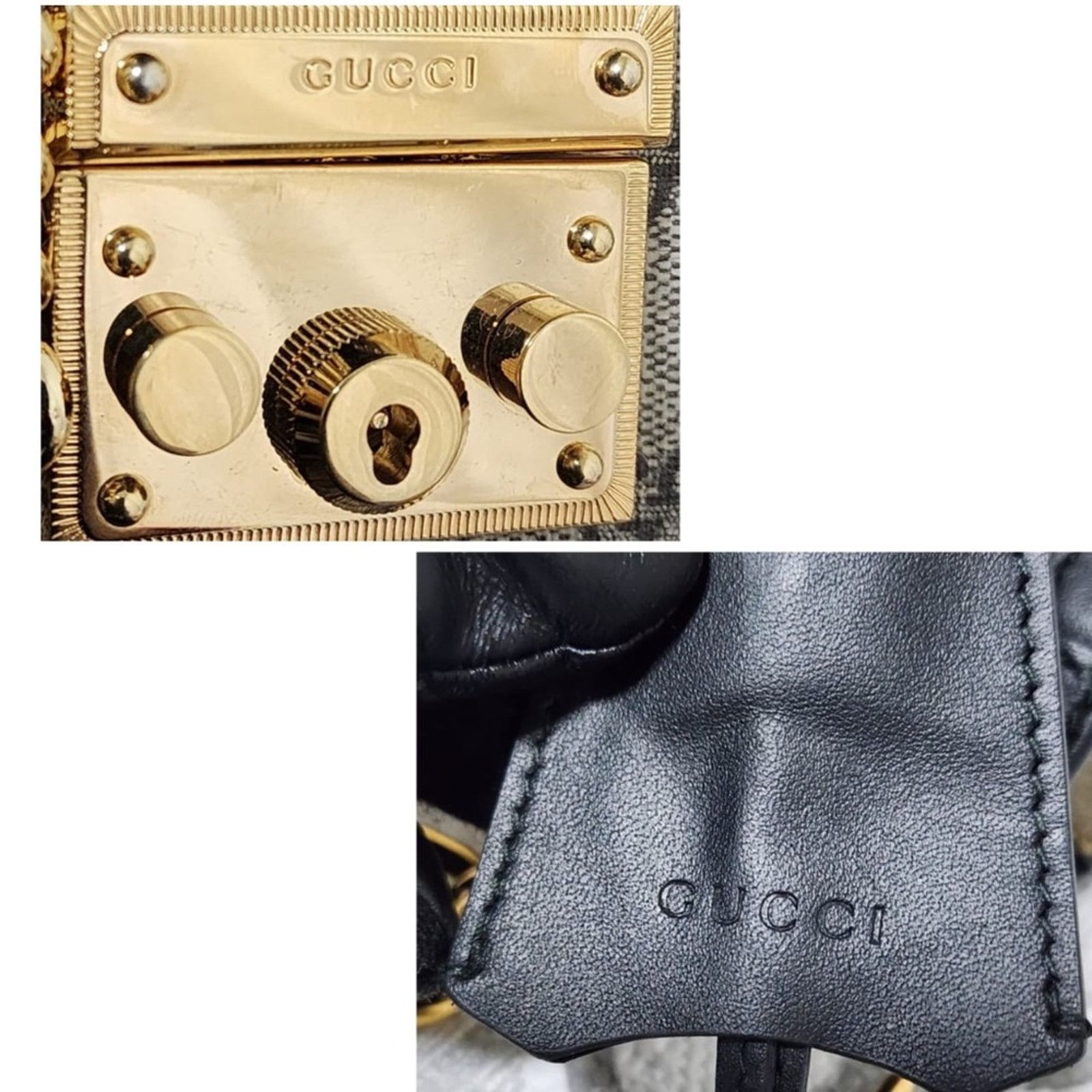 Gucci Authentic GUCCI GG Supreme Monogram Small Padlock Tote Black Size ONE SIZE - 4 Thumbnail