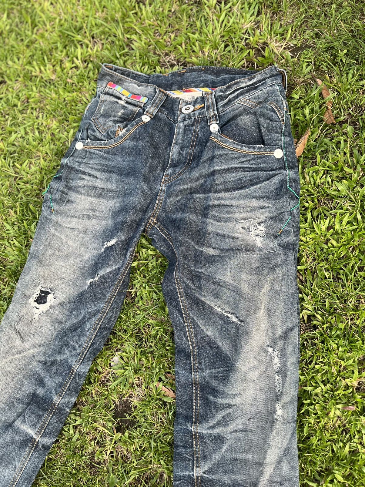 Japanese Brand Coax Racing Jeans Japanese Isfixwasnine Y2K Style Vintage Size US 34 / EU 50 - 3 Thumbnail