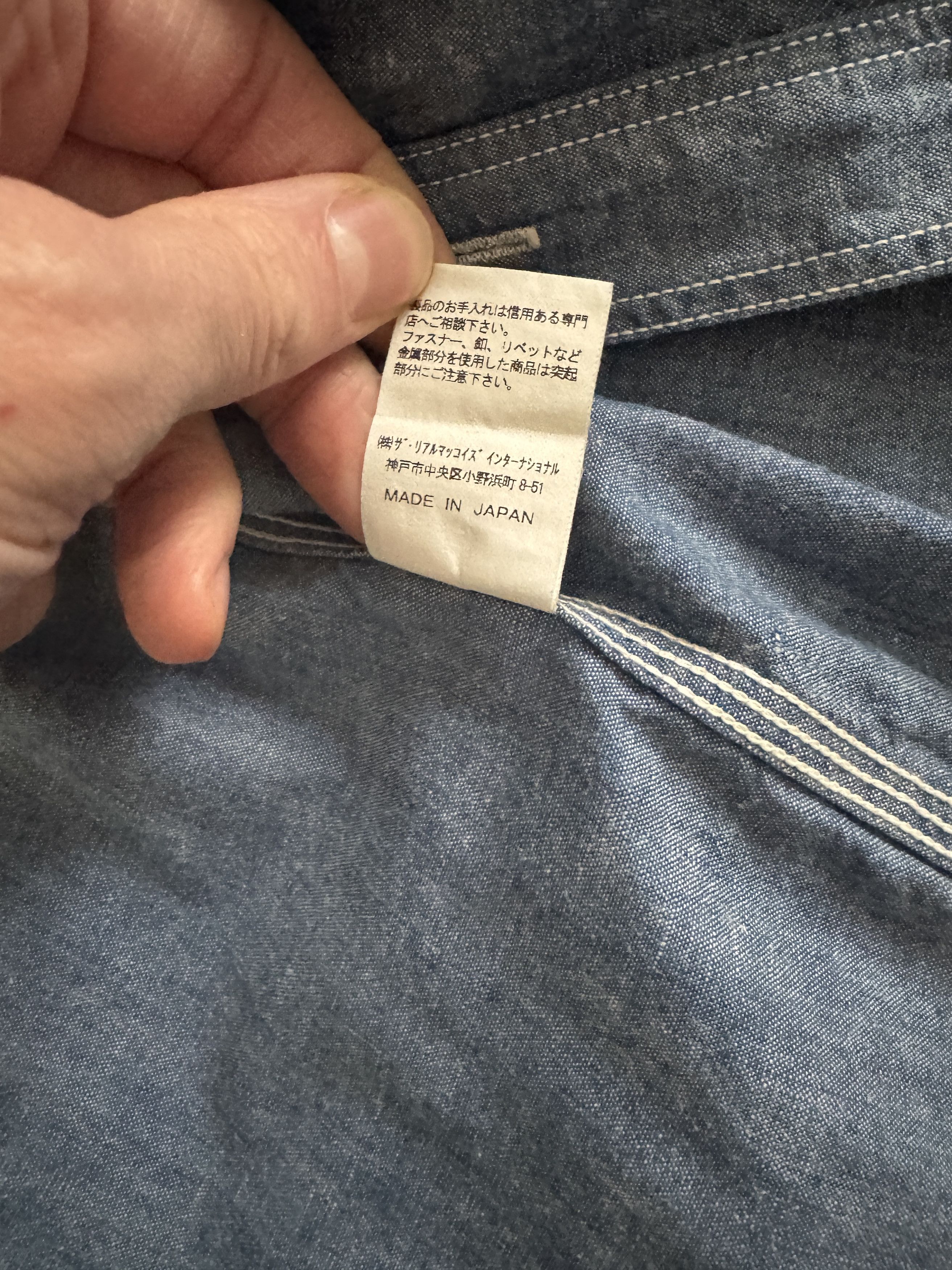 The Real McCoy's x The Armoury Chambray Work Shirt Blue