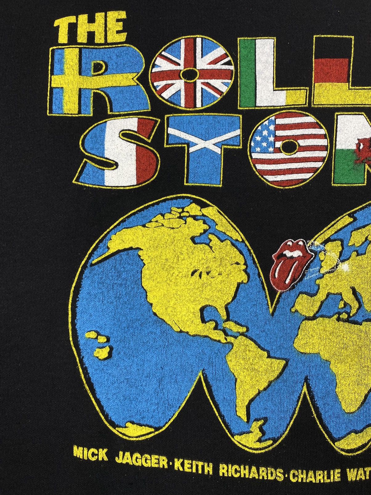 Band Tees 1980’s Vintage The Rolling Stones World Tour Slim Ringer Tee Size US L / EU 52-54 / 3 - 8 Thumbnail