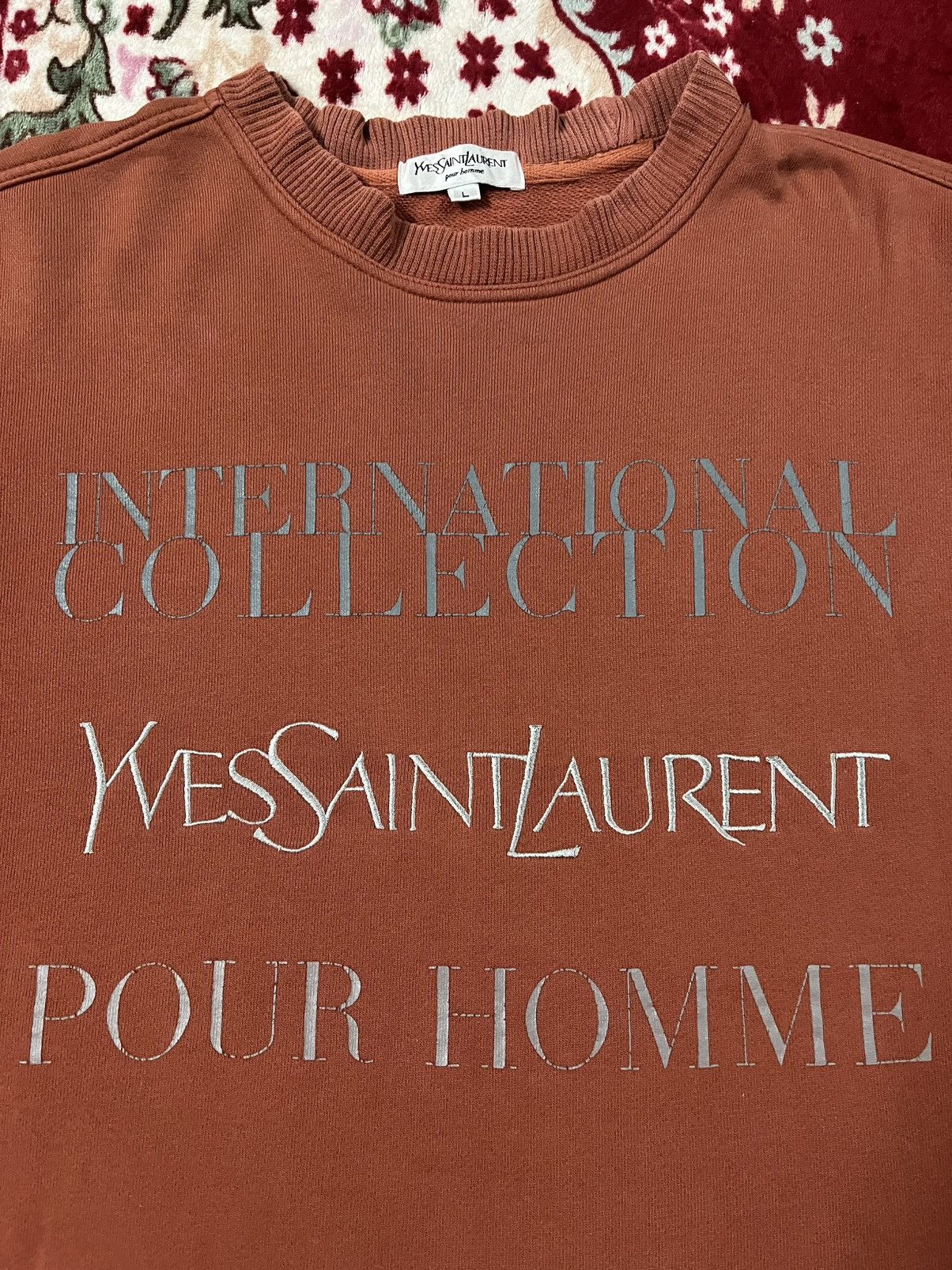 Yves Saint Laurent Distressed Yves Saint Laurent YSL Sweatshirt Size US L / EU 52-54 / 3 - 2 Thumbnail