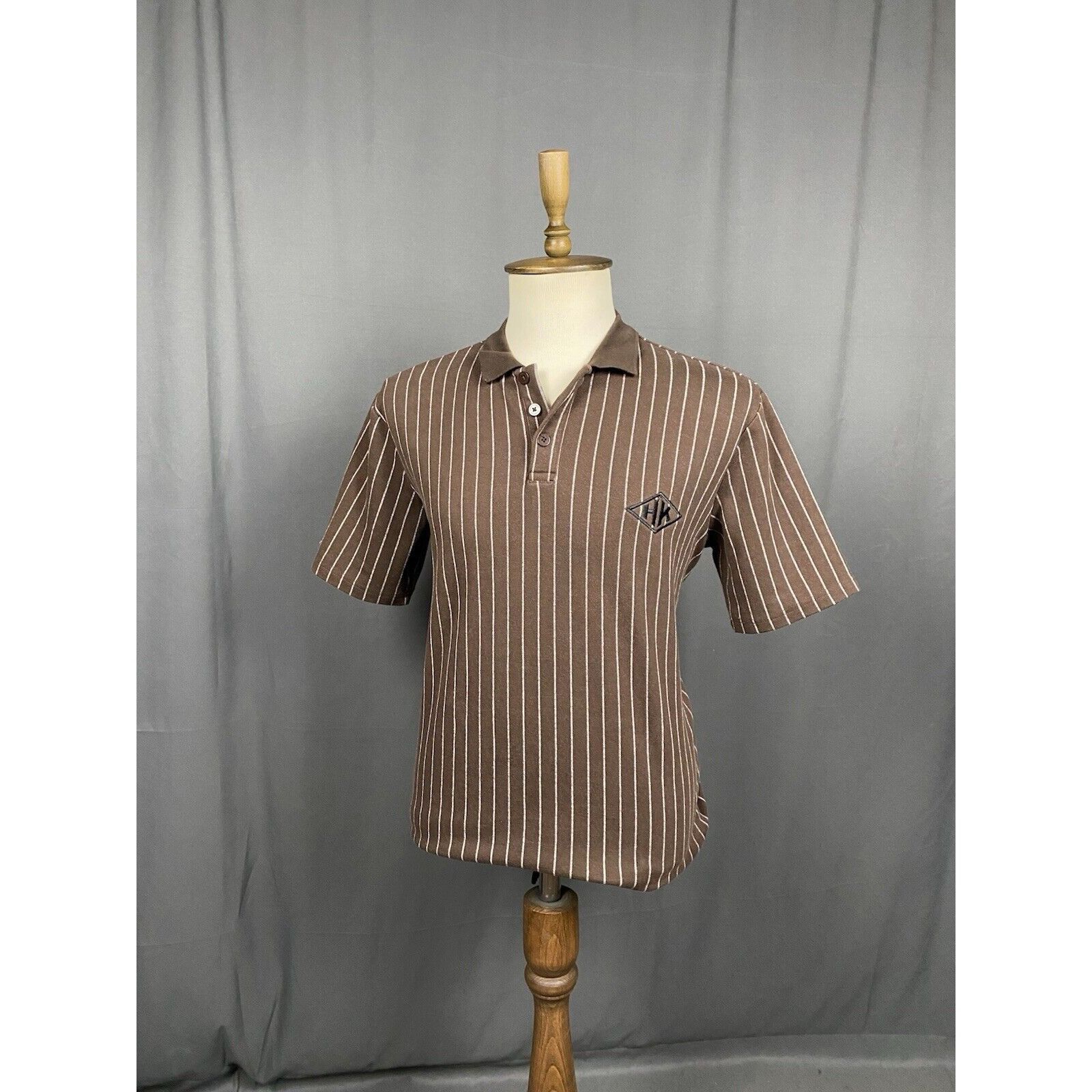 Han Kjobenhavn Han Kjobehavn Men's Brown Relaxed Fit Striped Polo T-Shirt S Size US S / EU 44-46 / 1 - 2 Thumbnail