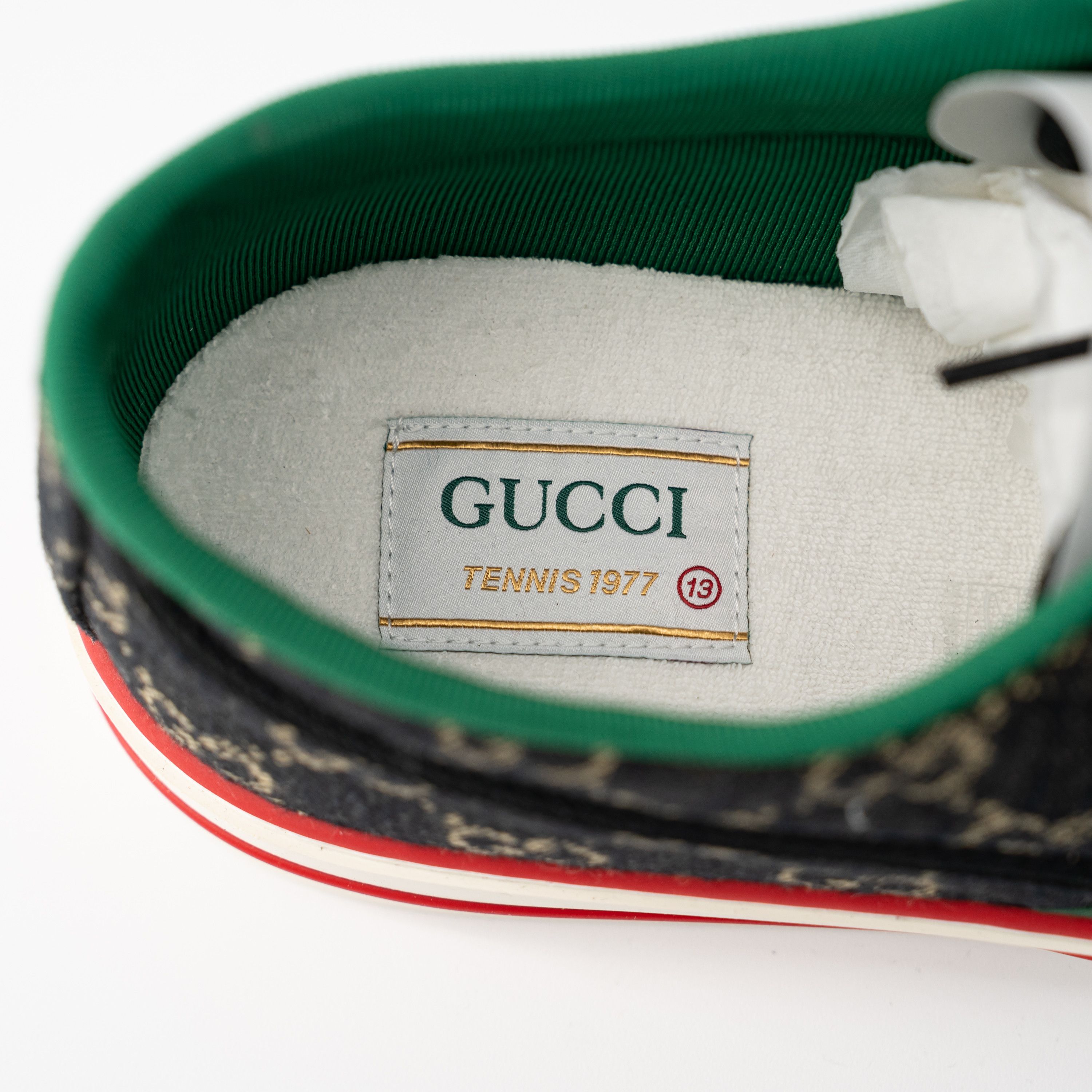 Gucci size 13G - Gucci Tennis Black Denim Sneakers GG print Size US 13 / EU 46 - 6 Thumbnail