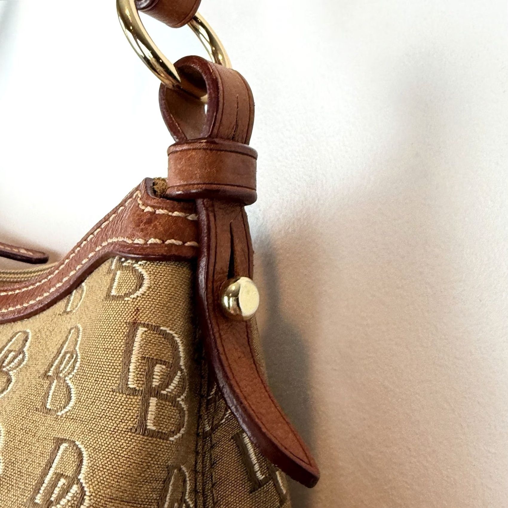 Dooney & Bourke Dooney & Bourke Monogram Hobo Bag Prairie Winds Anniversary Brown Leather Monogram Zipper Bag Women Medium Size ONE SIZE - 6 Thumbnail