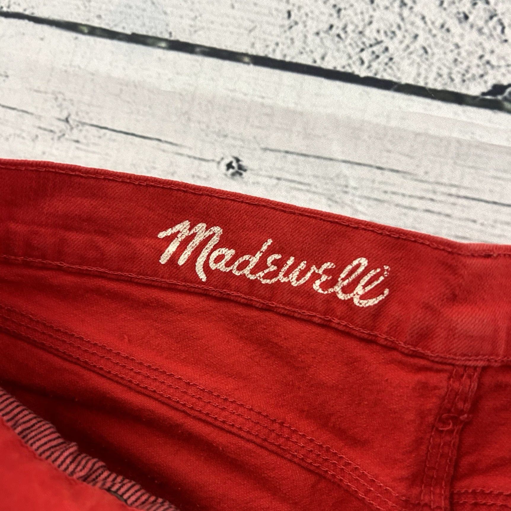 Madewell Madewell Denim Shorts Women 27 Red Denim Shorts Women 27 Red Size 27" / US 4 / IT 40 - 2 Thumbnail