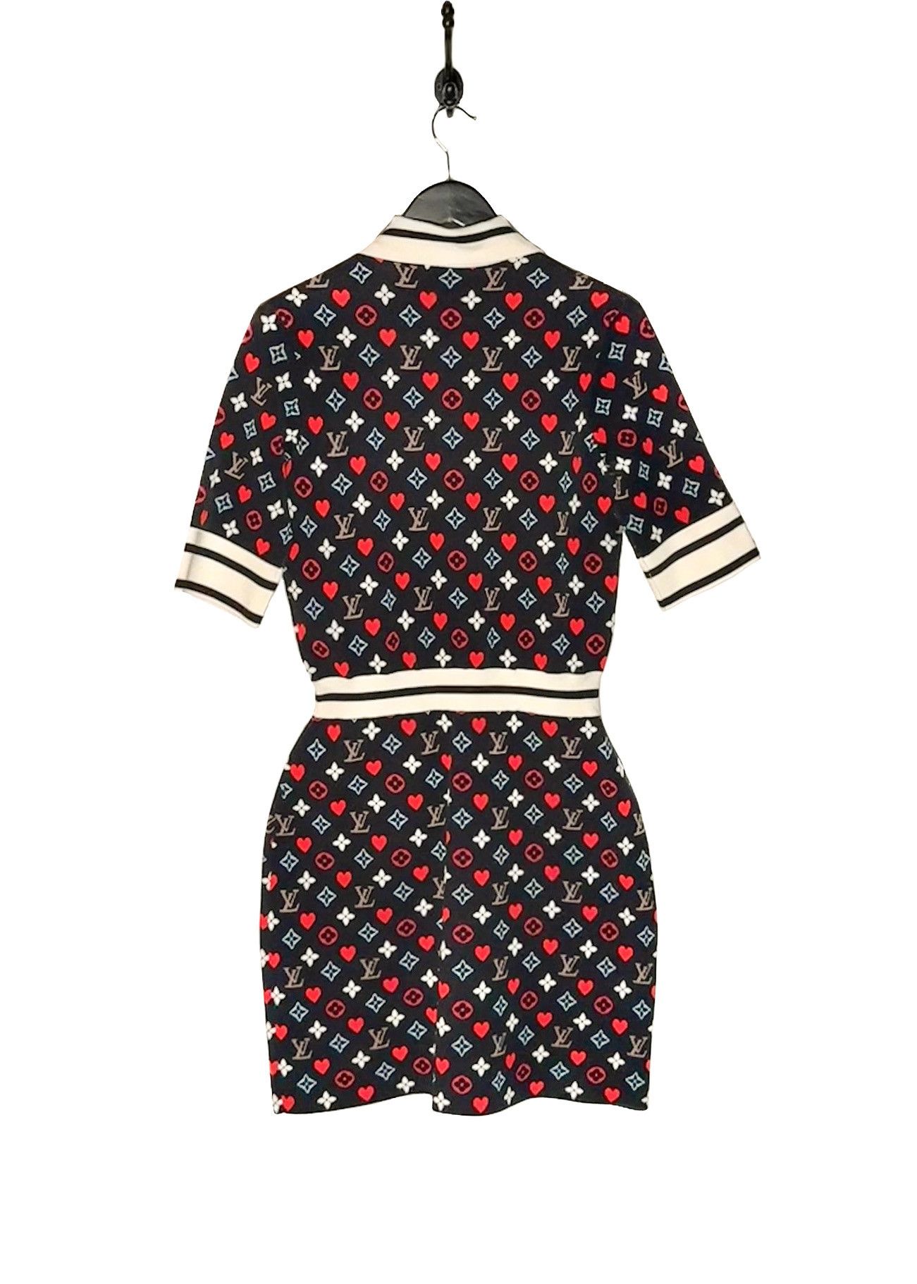 Louis Vuitton Louis Vuitton Black Monogram Heart Short Sleeves Polo Dress Size M / US 6-8 / IT 42-44 - 3 Thumbnail