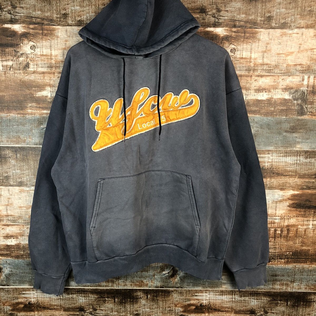 Vintage UFCW faded Grey Hoodie #A1388 Size US L / EU 52-54 / 3 - 3 Thumbnail