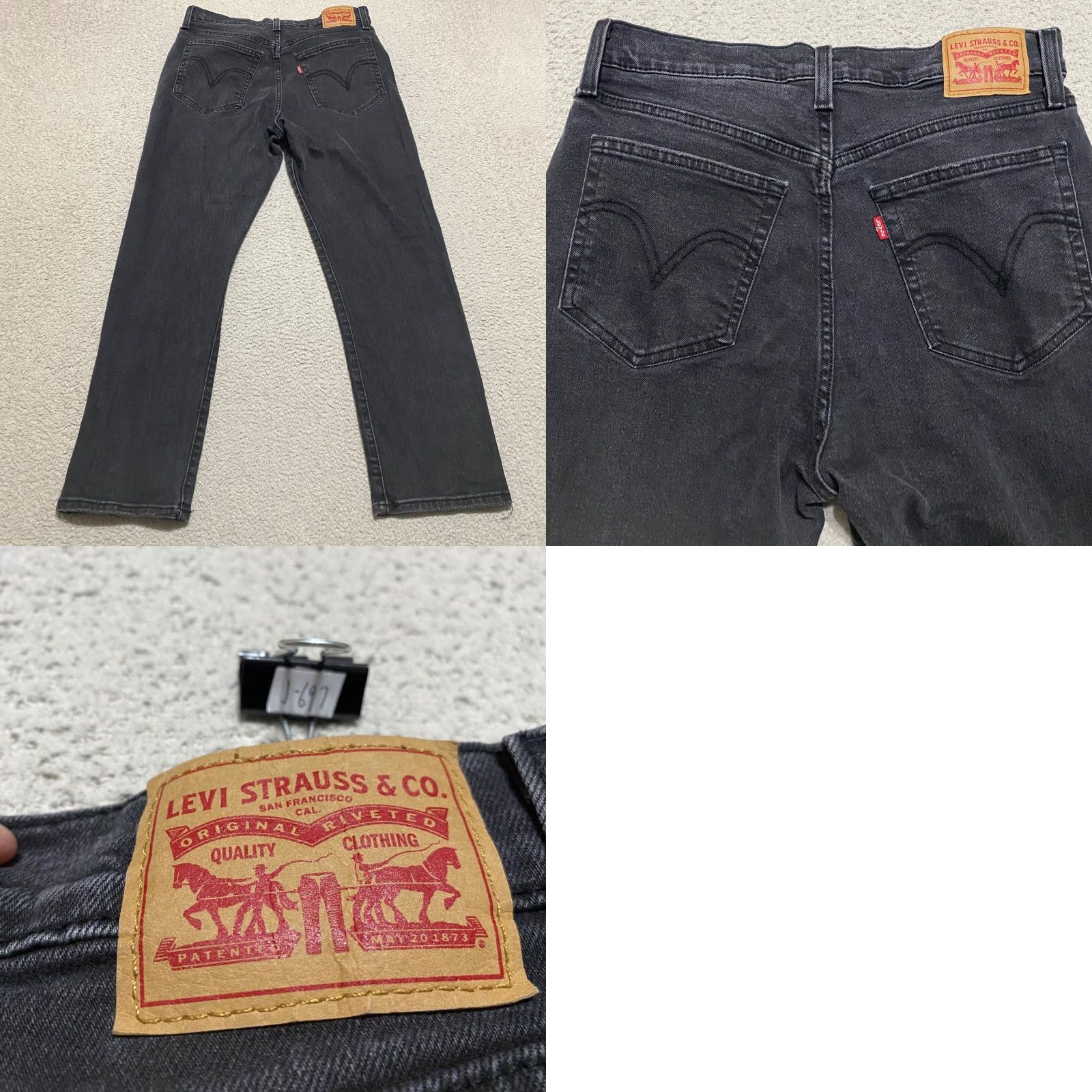 Levi's Levi's Jeans Womens 31 Gray Denim Wedgie Straight Button Fly Distressed Size 24" / US 00 / IT 34 - 9 Thumbnail