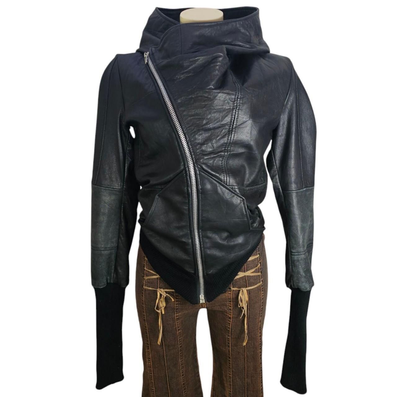 Japanese Brand × Vintage ASYMMETRICAL LEATHER BOMBER JACKET ARCHIVE AVANT GARDE M Size US M / EU 48-50 / 2 - 8 Thumbnail
