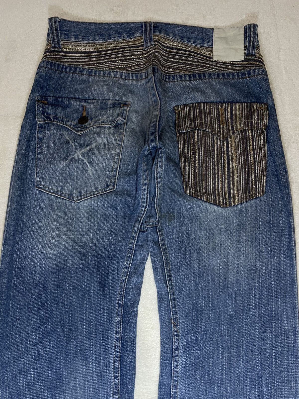 Japanese Brand Vintage Rovertry Mudwash Faded Distress Denim Jeans Size US 31 - 11 Thumbnail