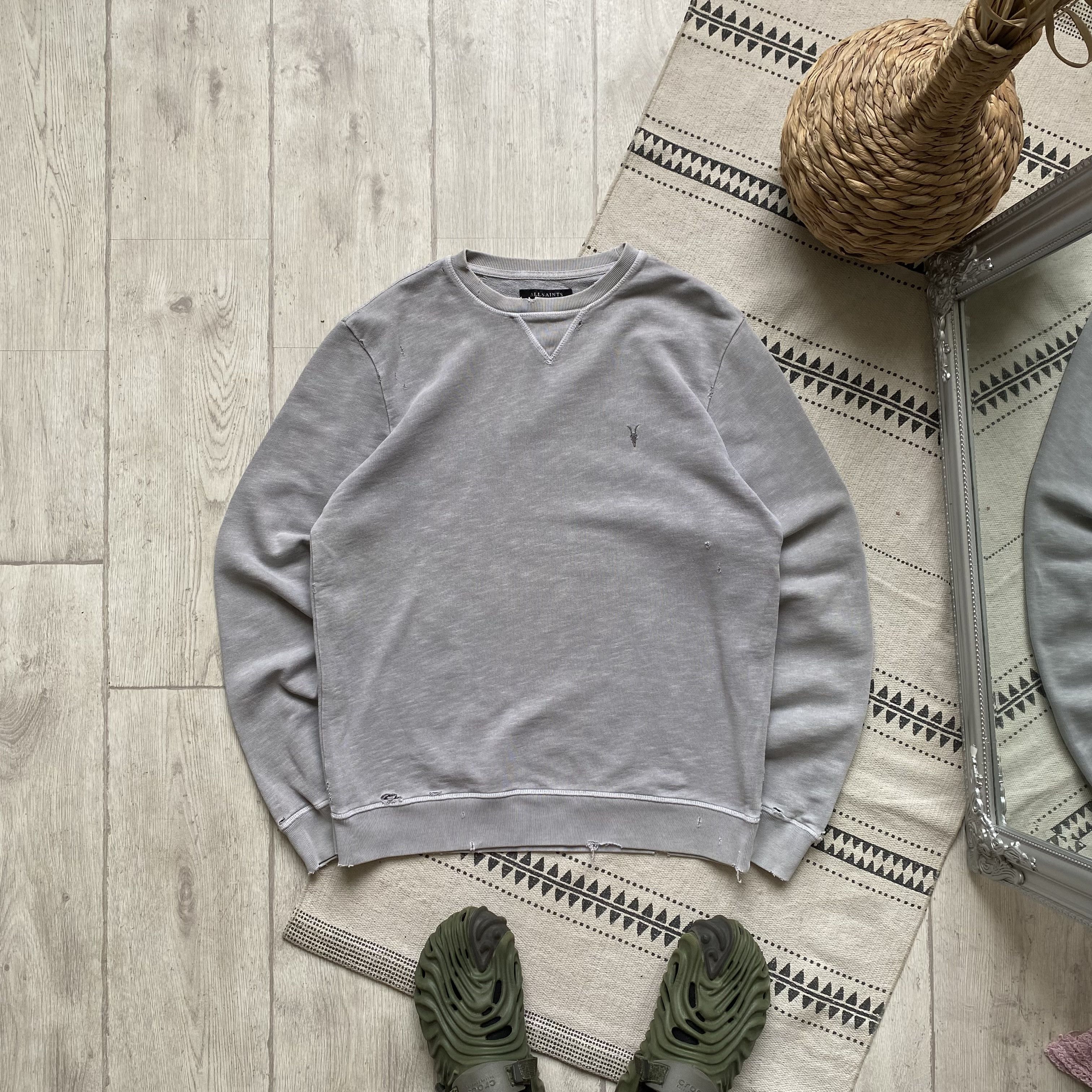 Allsaints Vintage ALLSAINTS Distressed sweatshirt Gray Sonewash Size US M / EU 48-50 / 2 - 1 Thumbnail