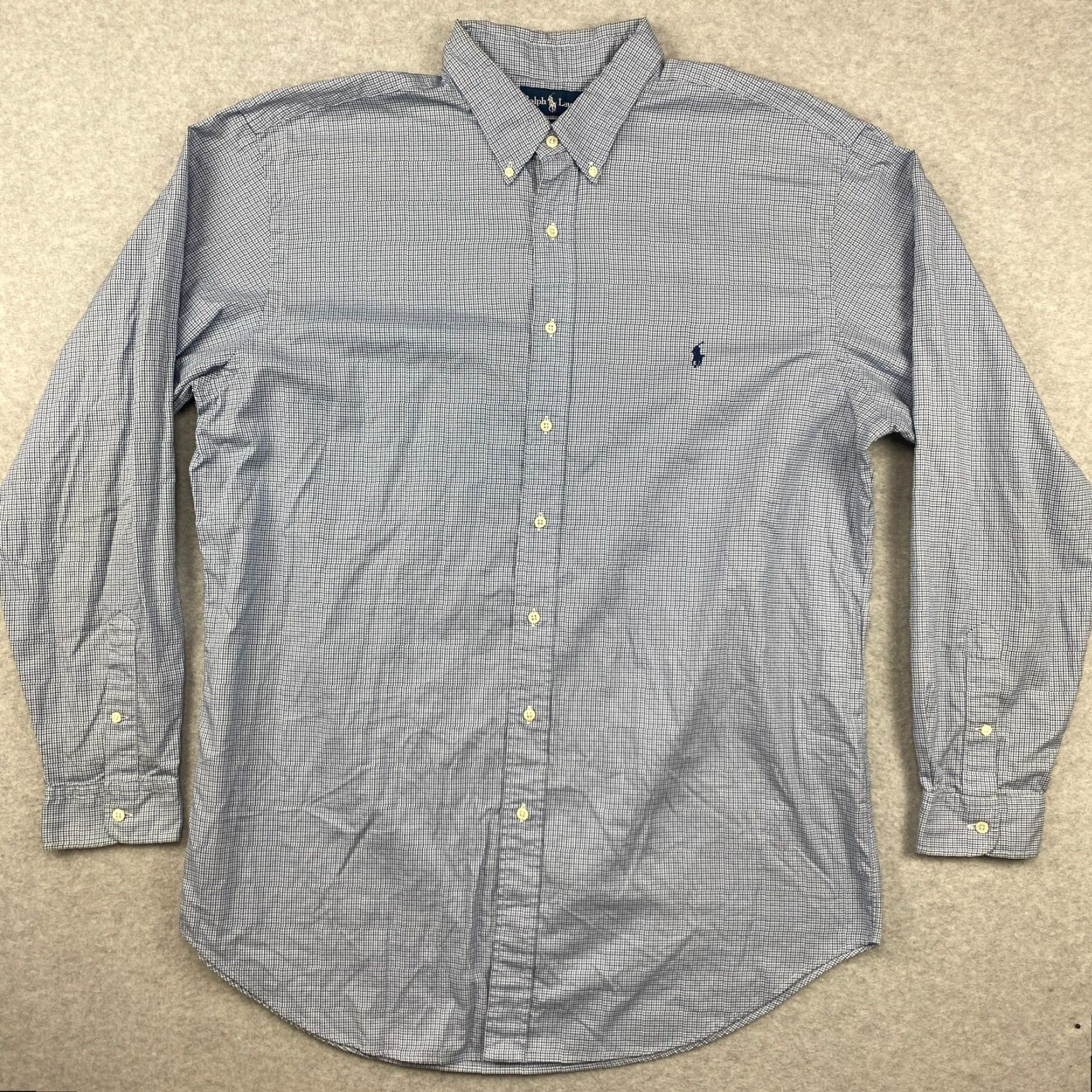 Ralph Lauren Ralph Lauren Button-Down Shirt Men XLT Blue Houndstooth Long Sleeve Classic Fit Button-Up Casual Size US XL / EU 56 / 4 - 2 Thumbnail