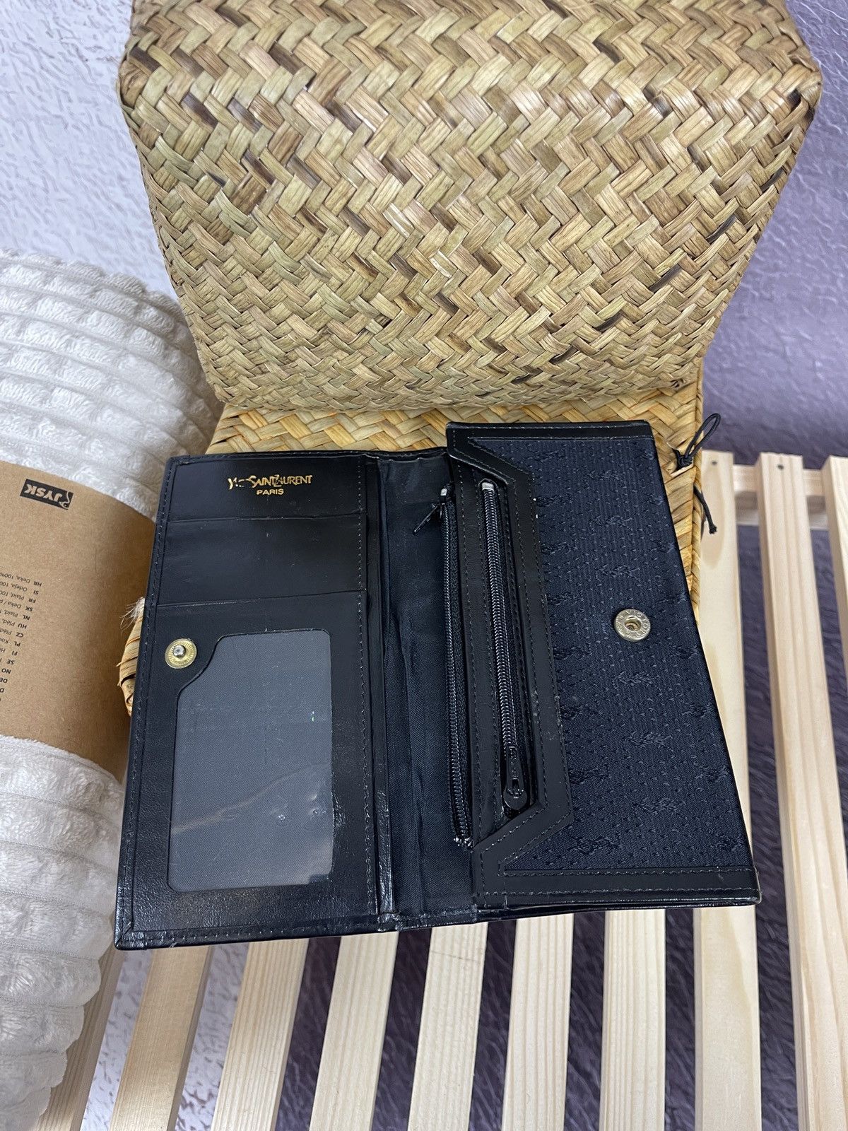 Vintage Yves Saint Laurent Paris monogram canvas leather wallet Size ONE SIZE - 3 Thumbnail