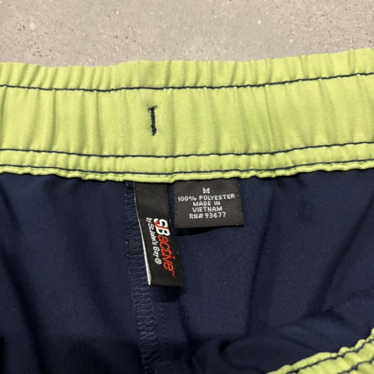 Japanese Brand × Vintage Crazy Vintage Y2K/2000s Navy Blue Green Striped Streetwear Essential Track Pants! Size US 32 / EU 48 - 6 Thumbnail