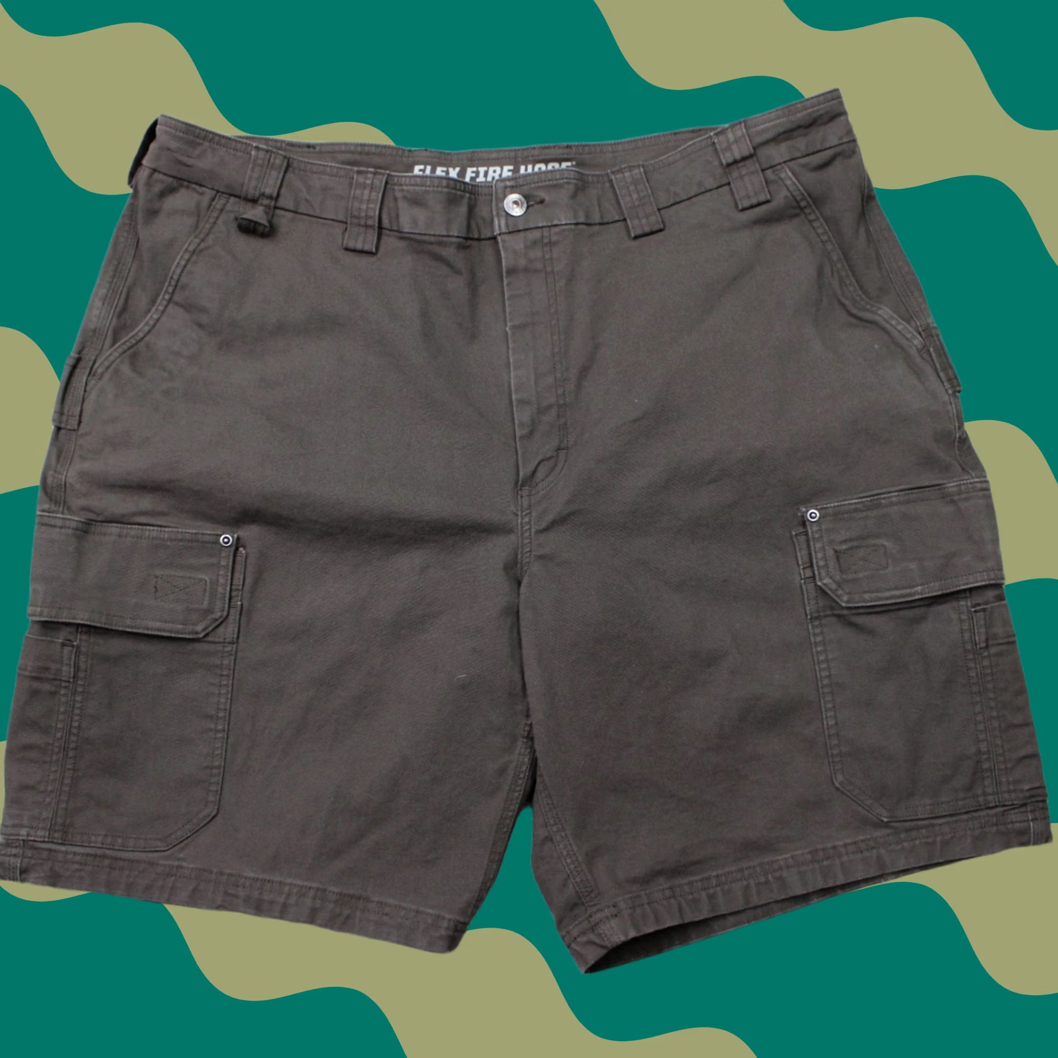 Vintage Duluth Trading Shorts Men 44 Brown DuluthFlex Fire Hose 10" Cargo Cotton Stretch Short Pants Cargo Pocket Midnight Brown Mens 44 Vintage: No Size US 44 / EU 60 - 1 Thumbnail