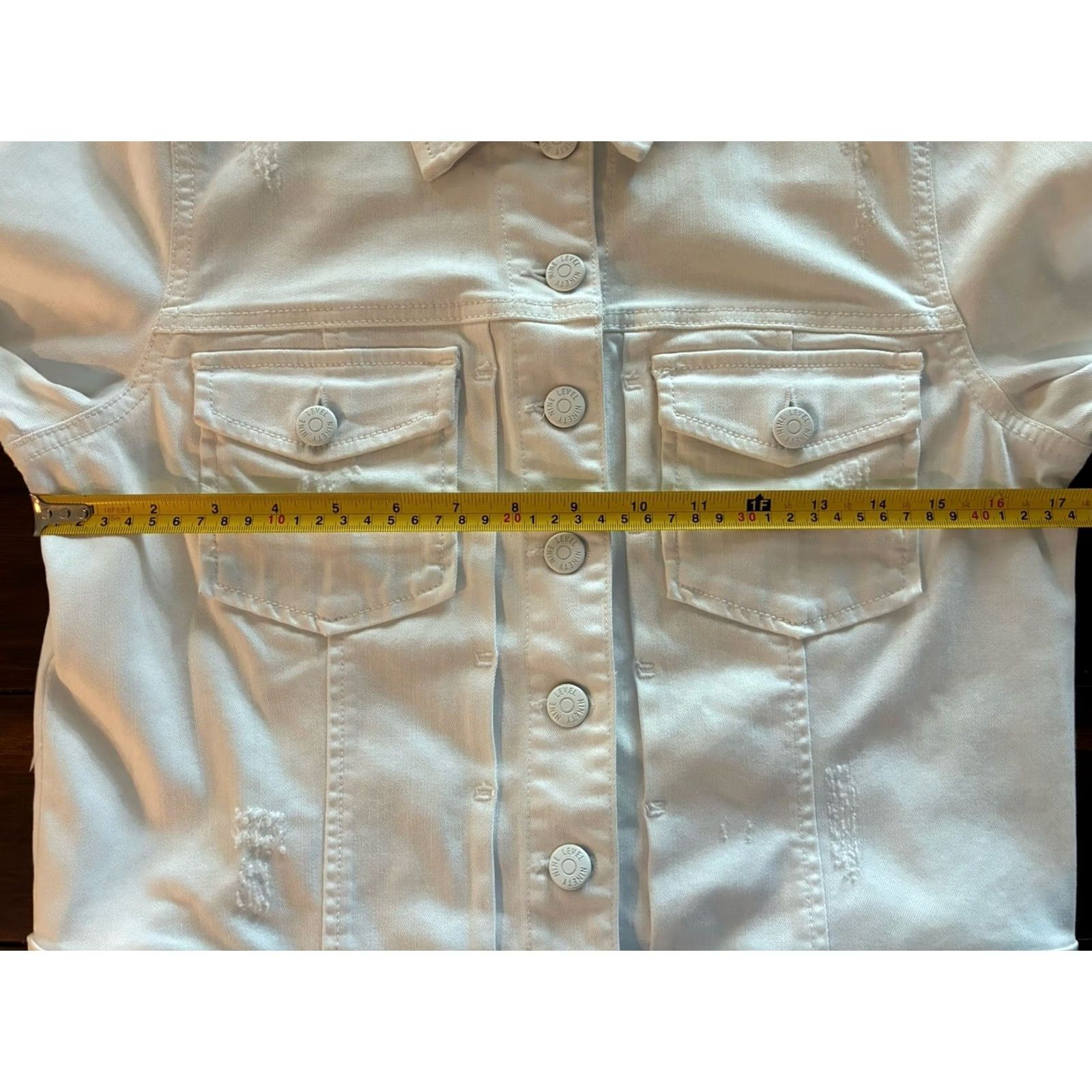 Denime VINTAGE Level 99 Denim Jacket Snap Front White Long Sleeve Womens Medium Size M / US 6-8 / IT 42-44 - 5 Thumbnail