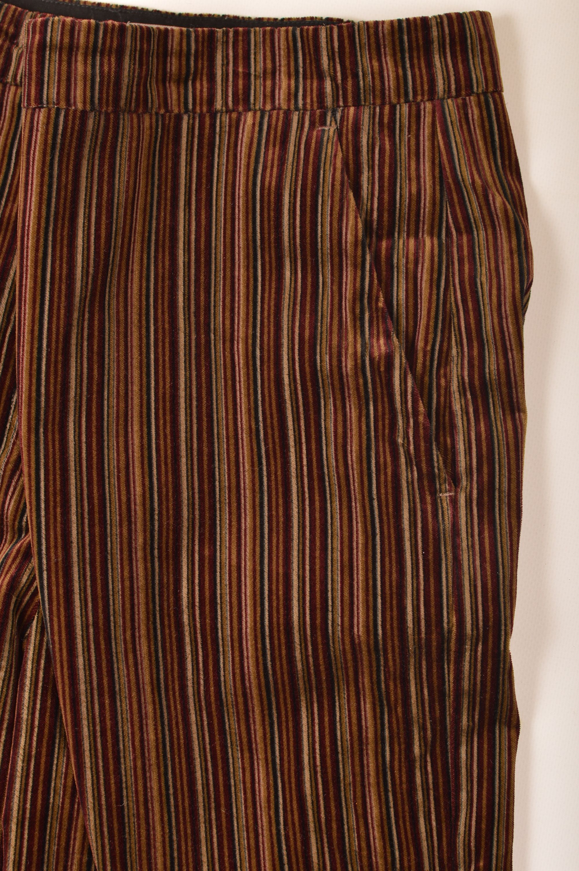 Designer Momoni Striped Velvet Corduroy Cord Pants Trousers Size 30" / US 8 / IT 44 - 3 Thumbnail