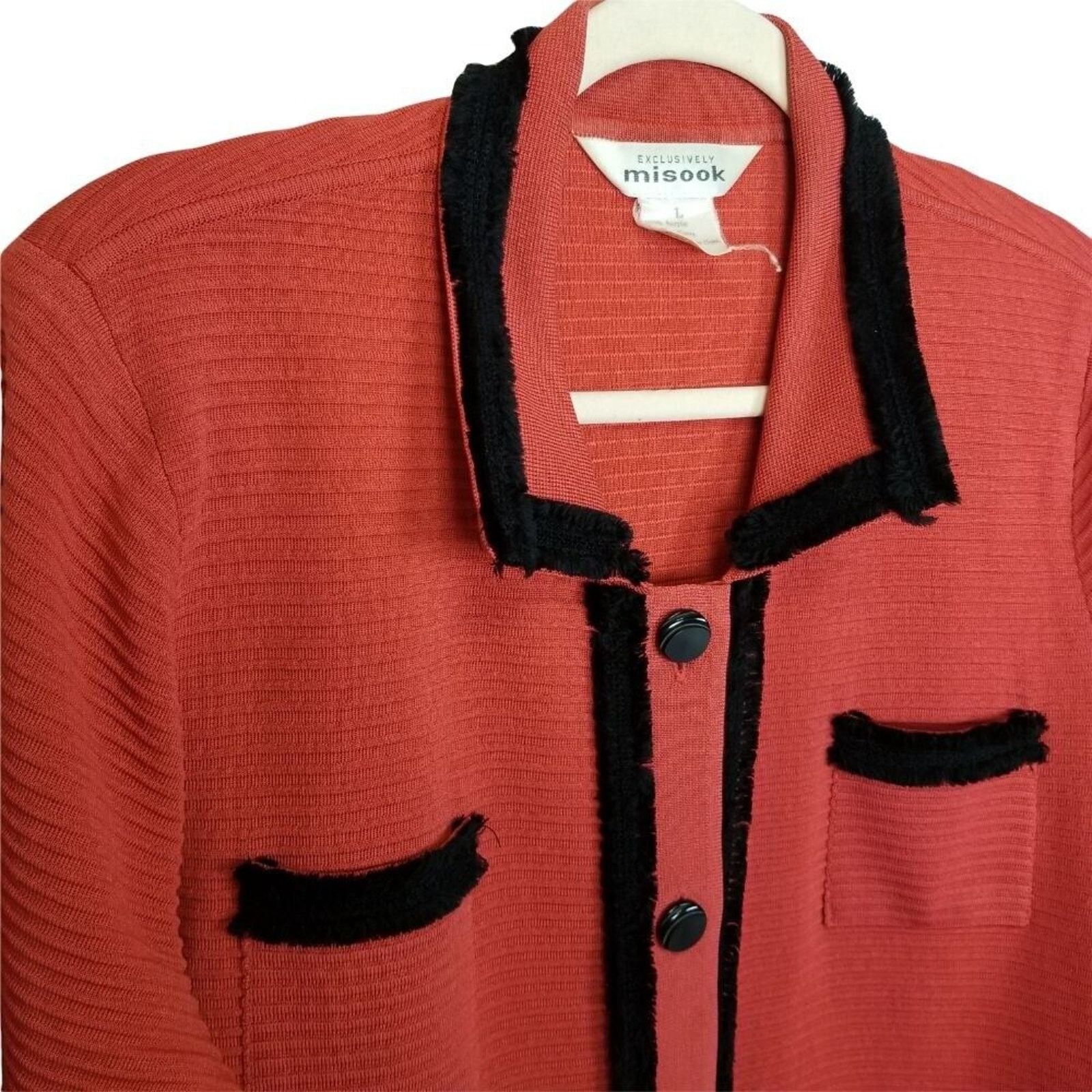 Vintage Exclusively Misook Womens Knit Cardigan Sweater Sz L Prepppy Size L / US 10 / IT 46 - 5 Thumbnail