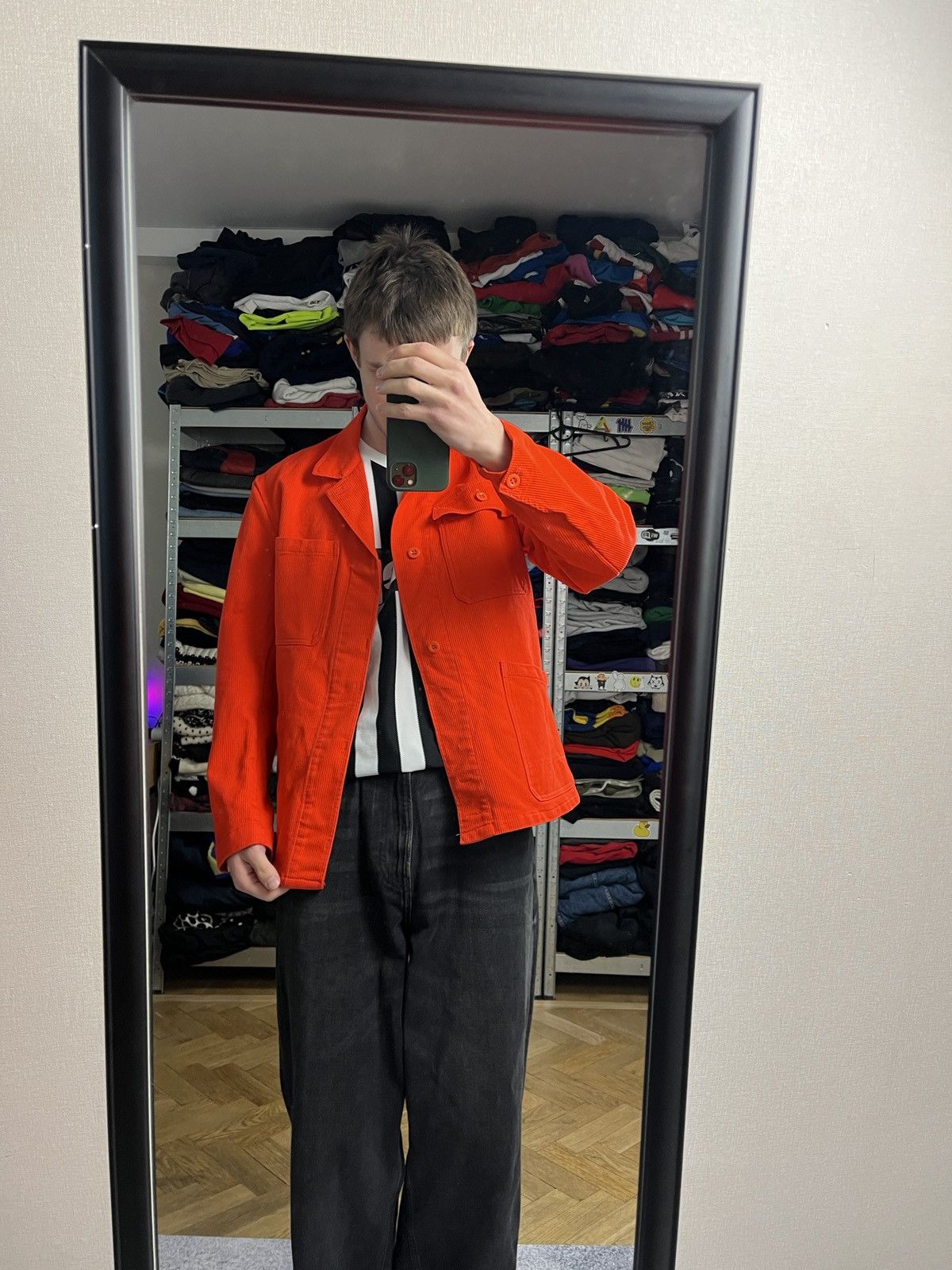Le Laboureur Vintage 90’s Streule’s German Workwear Chore Jacket Orange Size US L / EU 52-54 / 3 - 2 Thumbnail
