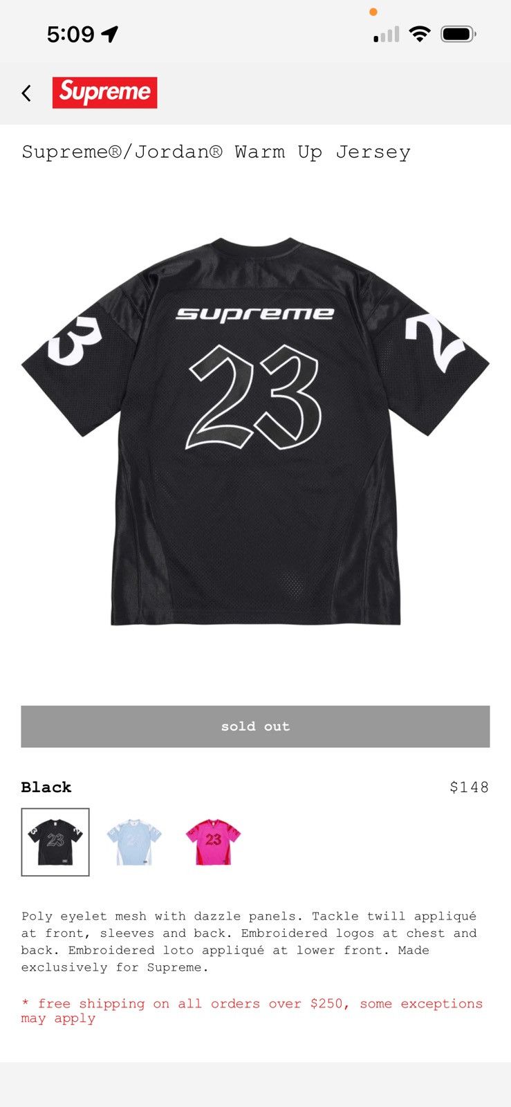 Jordan Brand × Supreme Supreme Jordan Warm Up Jersey in Black