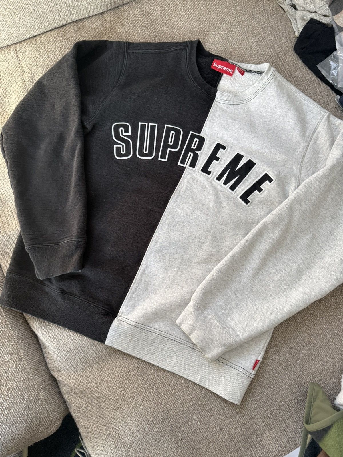 Supreme FW18 Split Crewneck | Grailed 