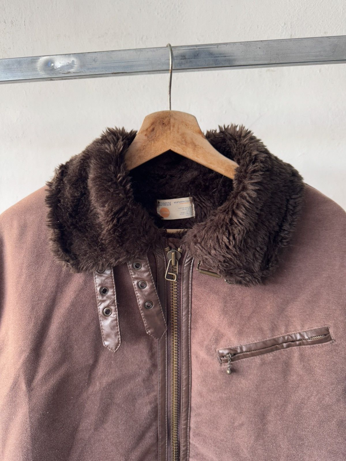 If Six Was Nine Vintage Edwin Lined Fleece Fur Brown Detroit Jacket Size US XL / EU 56 / 4 - 4 Thumbnail