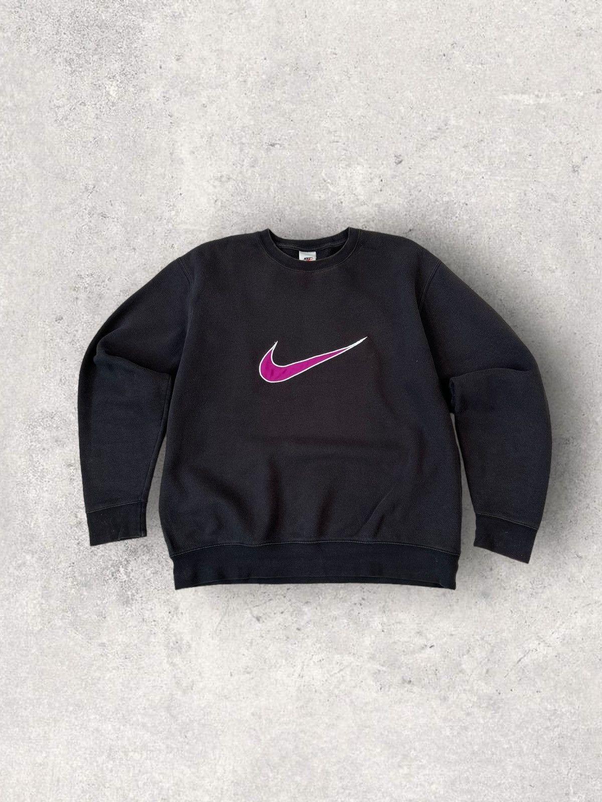 Nike Vintage Y2k Nike Big Swoosh Sweatshirt Oversized Size US L / EU 52-54 / 3 - 1 Thumbnail