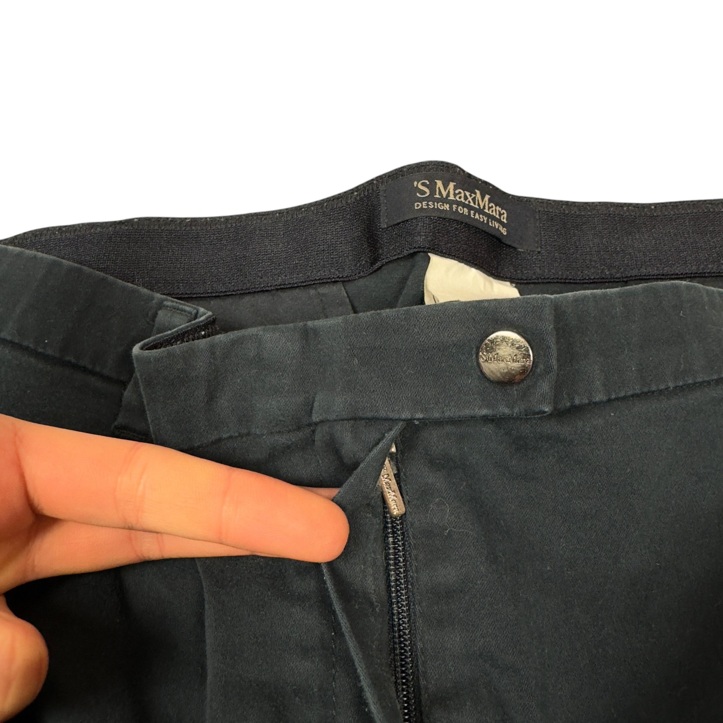 Vintage Max Mara Men's Blue Cotton Stretch Button Fly Chino Pants Size US 32 / EU 48 - 3 Thumbnail