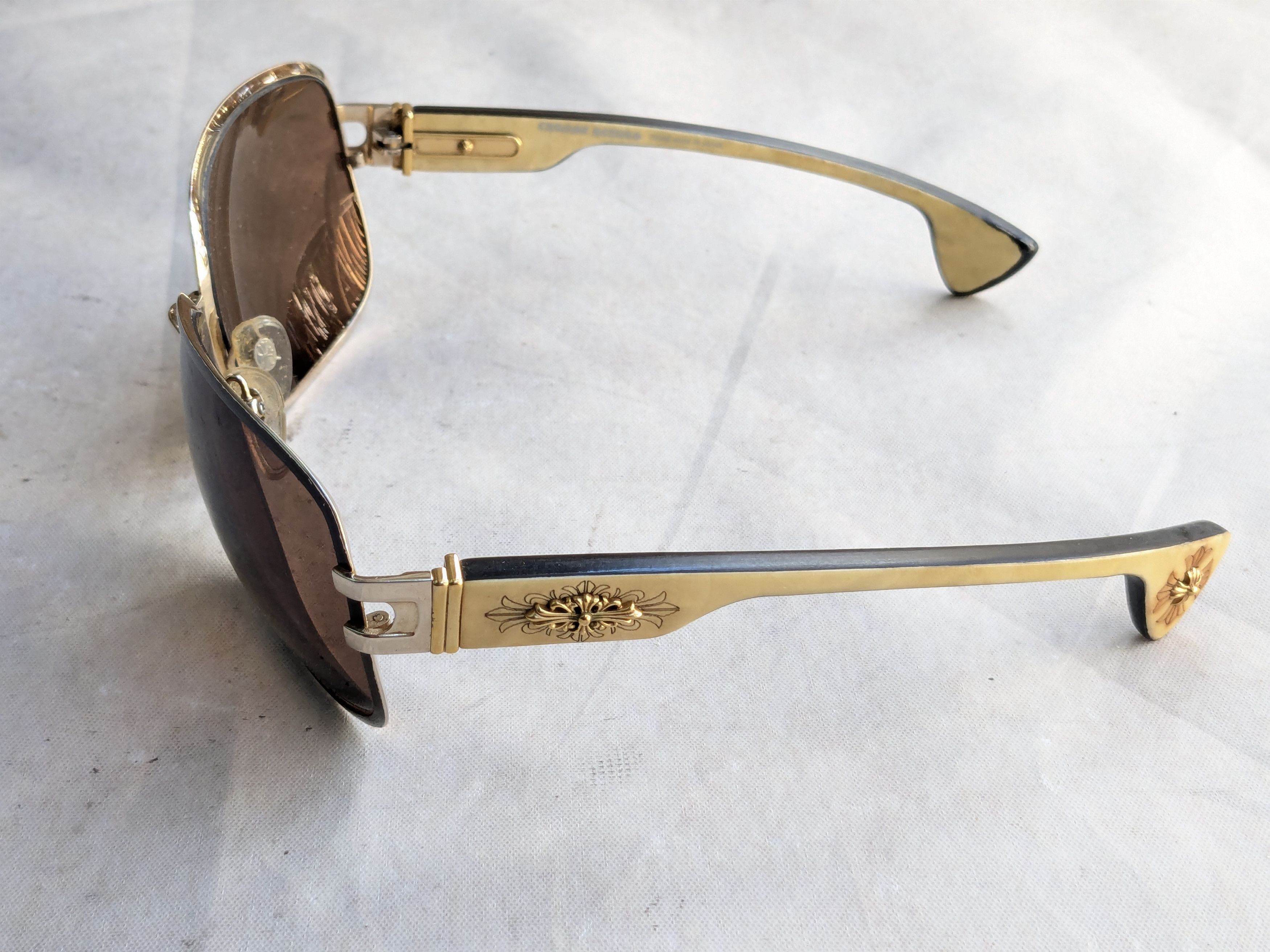 Chrome Hearts Chrome Hearts Aviator Sunglasses 'Pink Candle' Brown Gold Size ONE SIZE - 3 Thumbnail