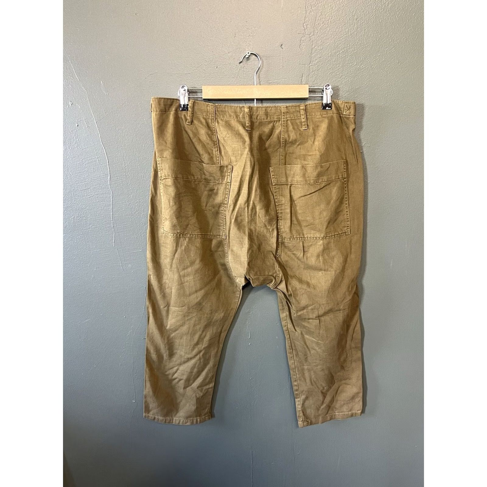 Zara Zara Womens Green Chino Cropped Pants L Size Large Cropped Straight Pants Womens Green Size 36" / US 14 / IT 50 - 2 Thumbnail