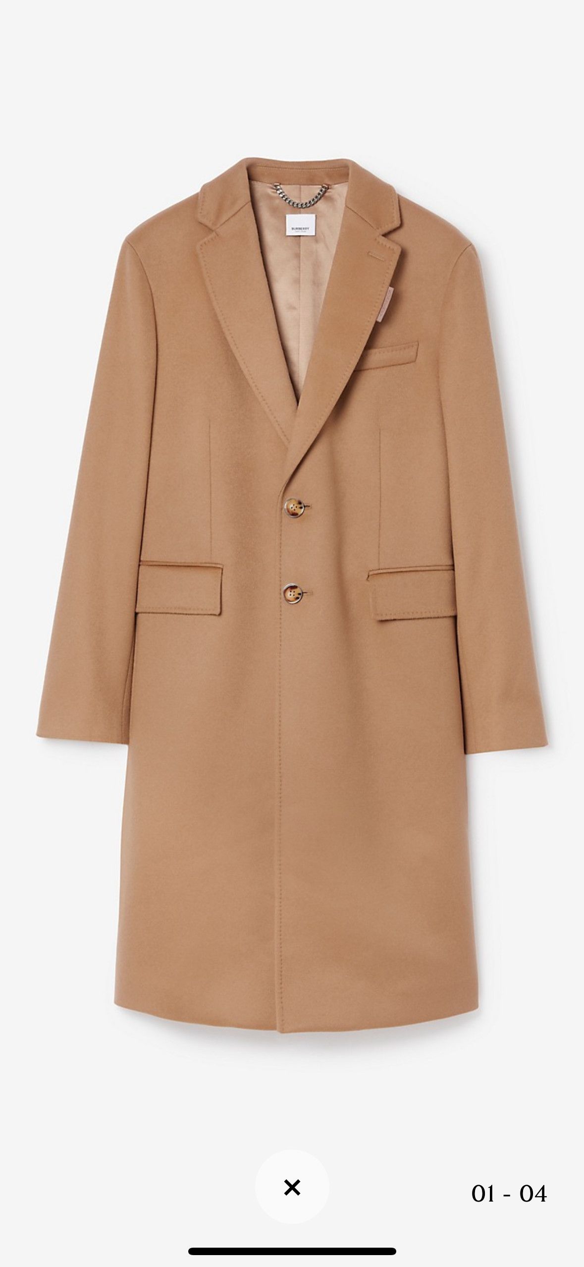 Burberry Wool Cashmere Tailored Coat Size US M / EU 48-50 / 2 - 1 Thumbnail