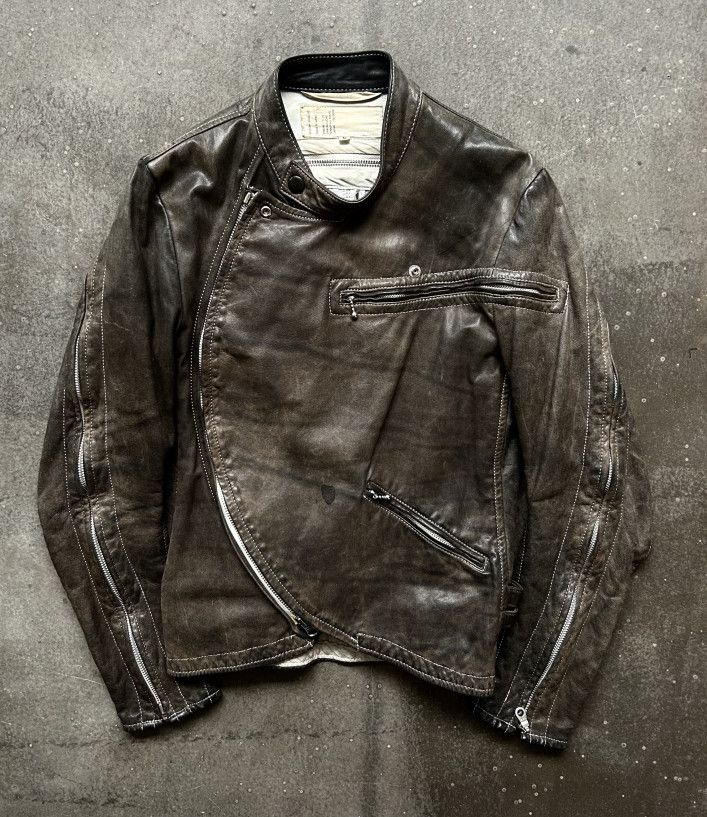 Nozomi Ishiguro NOZOMI ISHIGURO 2015 AW Asymmetrical Zip Leather Jacket Size US S / EU 44-46 / 1 - 1 Thumbnail
