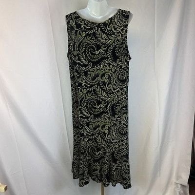 Other JULIAN TAYLOR Sz 16 A-Line Dress Black White Green Leaf Slee Size XXL / US 16-18 / IT 52-54 - 4 Thumbnail