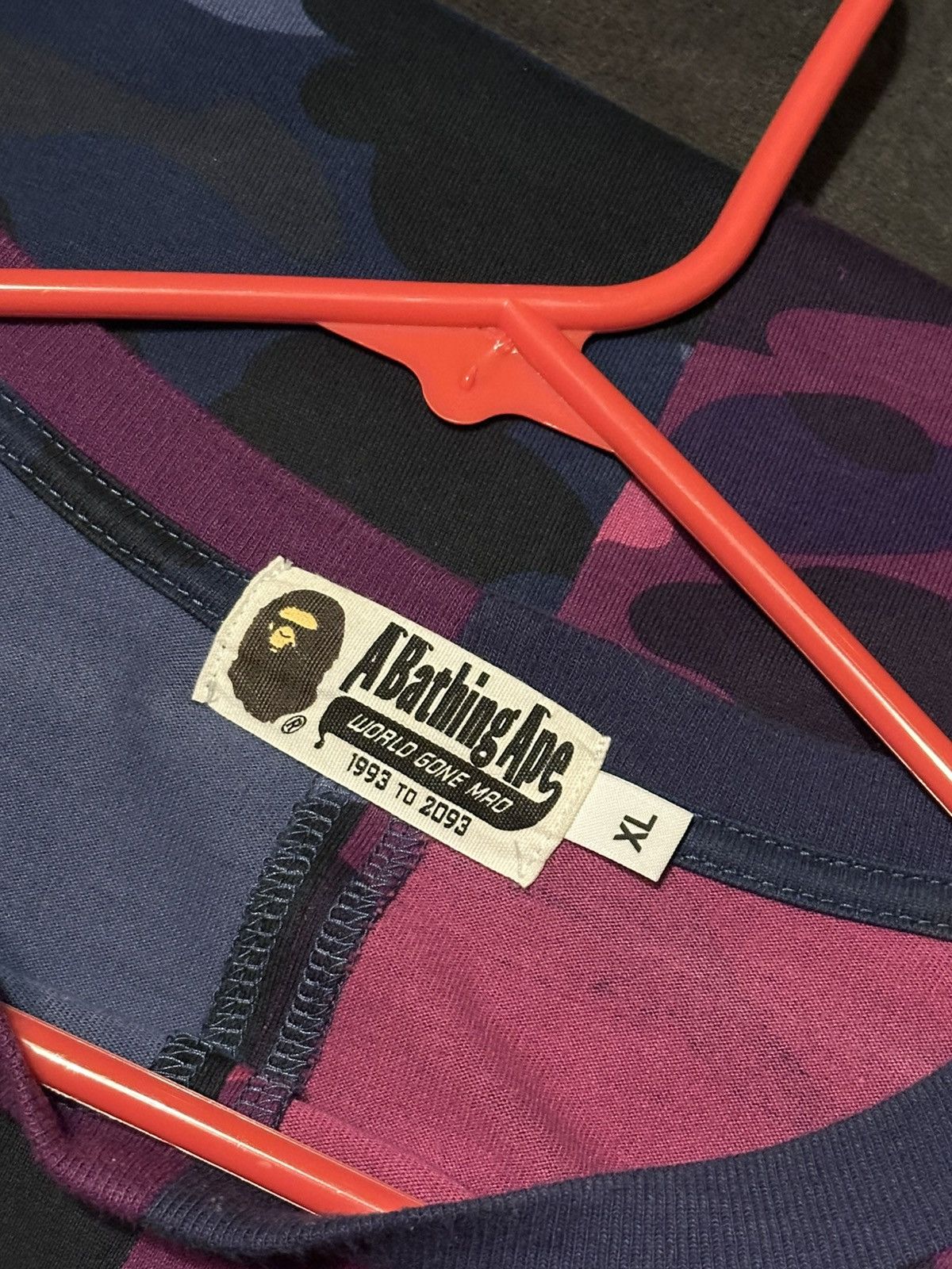 Bape Bape blue and purple camo shark face t shirt Size US XL / EU 56 / 4 - 2 Thumbnail
