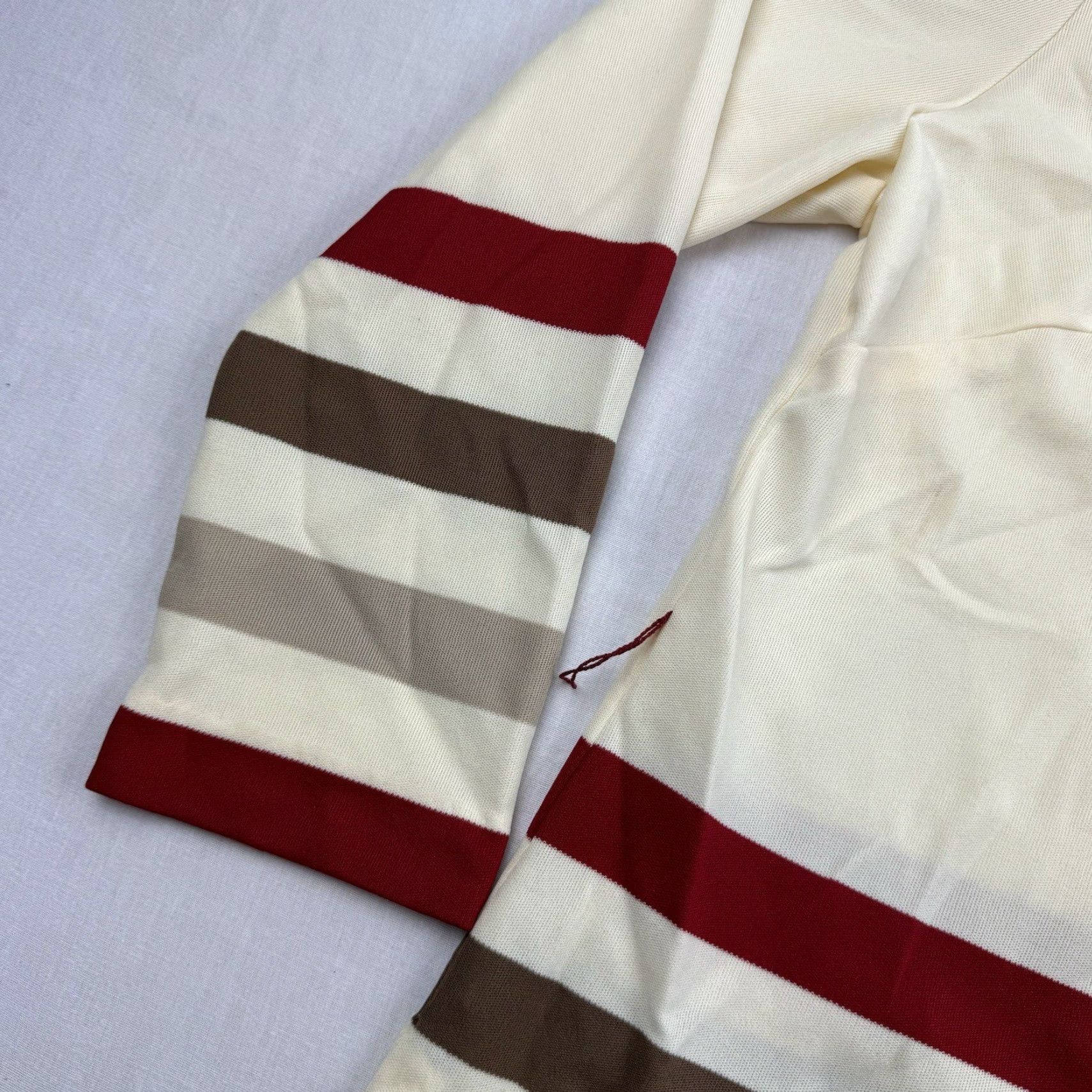 Vintage VINTAGE Blouse Womens Large Cream Red Button-Up Collared USA 70s 60s Long Sleeve Ivory Womens Large Size L / US 10 / IT 46 - 5 Thumbnail