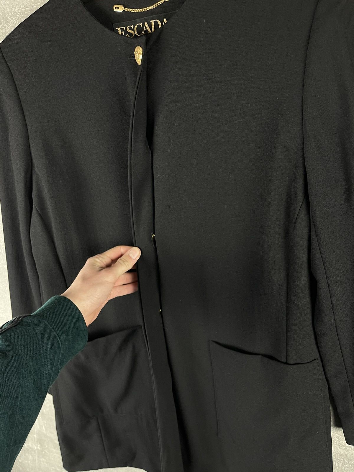 Escada Escada Margaretha Ley Virgin Wool Jacket Black Minimalist Size M / US 6-8 / IT 42-44 - 9 Thumbnail