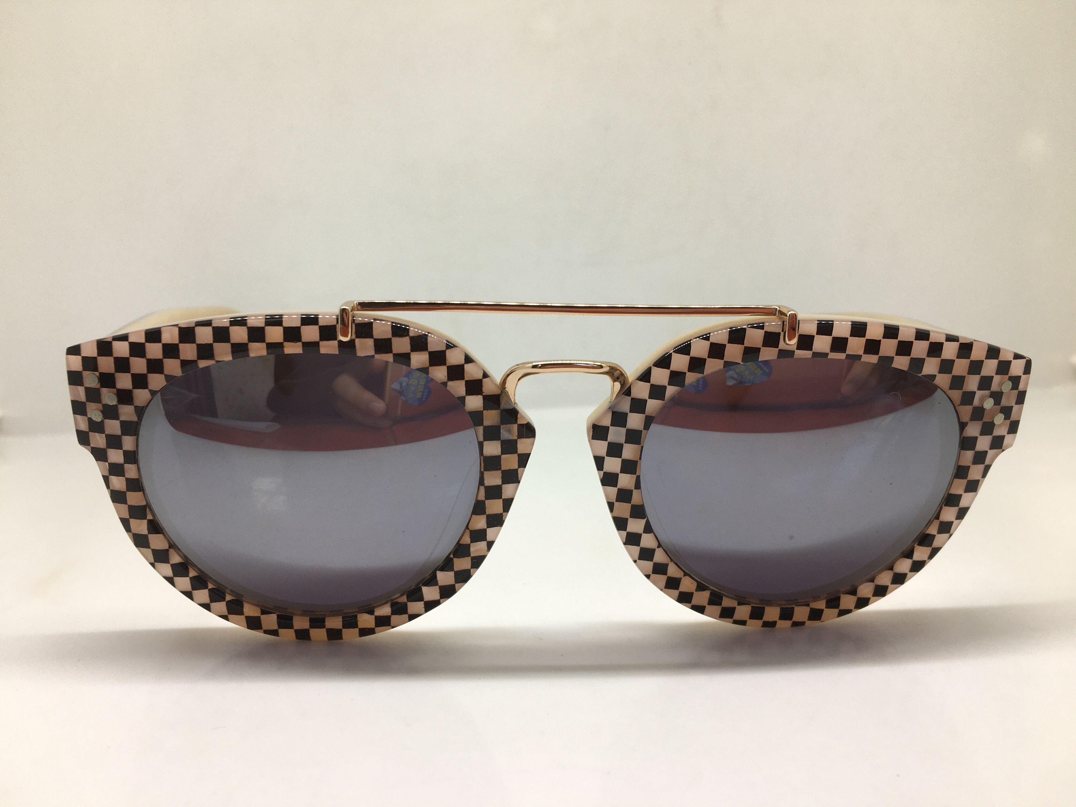 Other EOS Handmade Acetate Brown Black Chequer Sunglasses Frame Size ONE SIZE - 1 Thumbnail