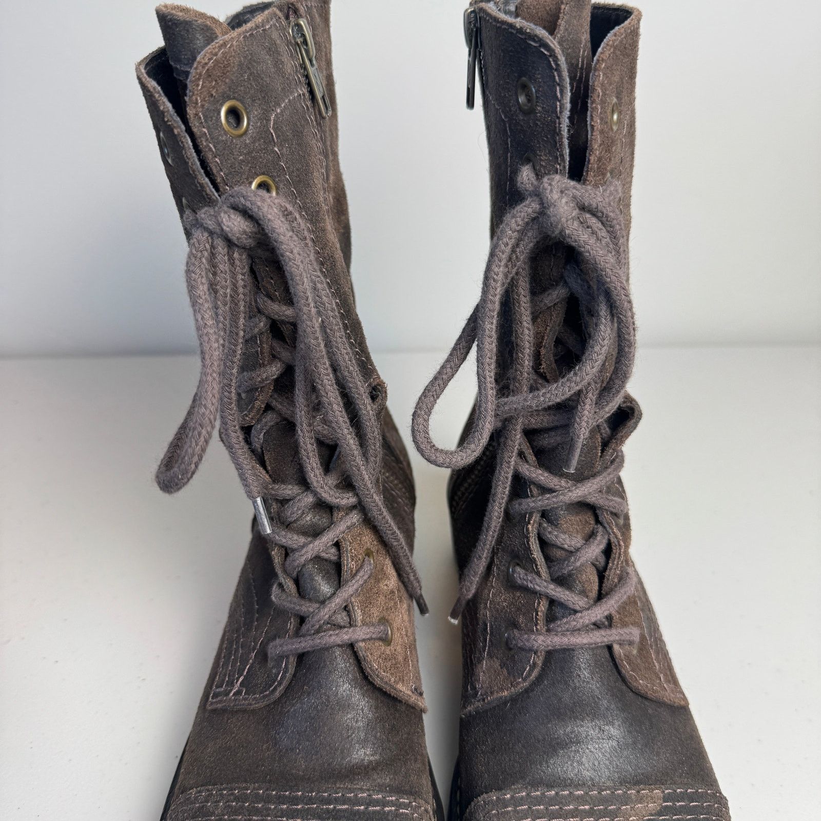 Donald Pliner × Other Donald J Pliner Brown Leather Lace Up Zip Boots - 8.5M Size US 8.5 / IT 38.5 - 4 Thumbnail