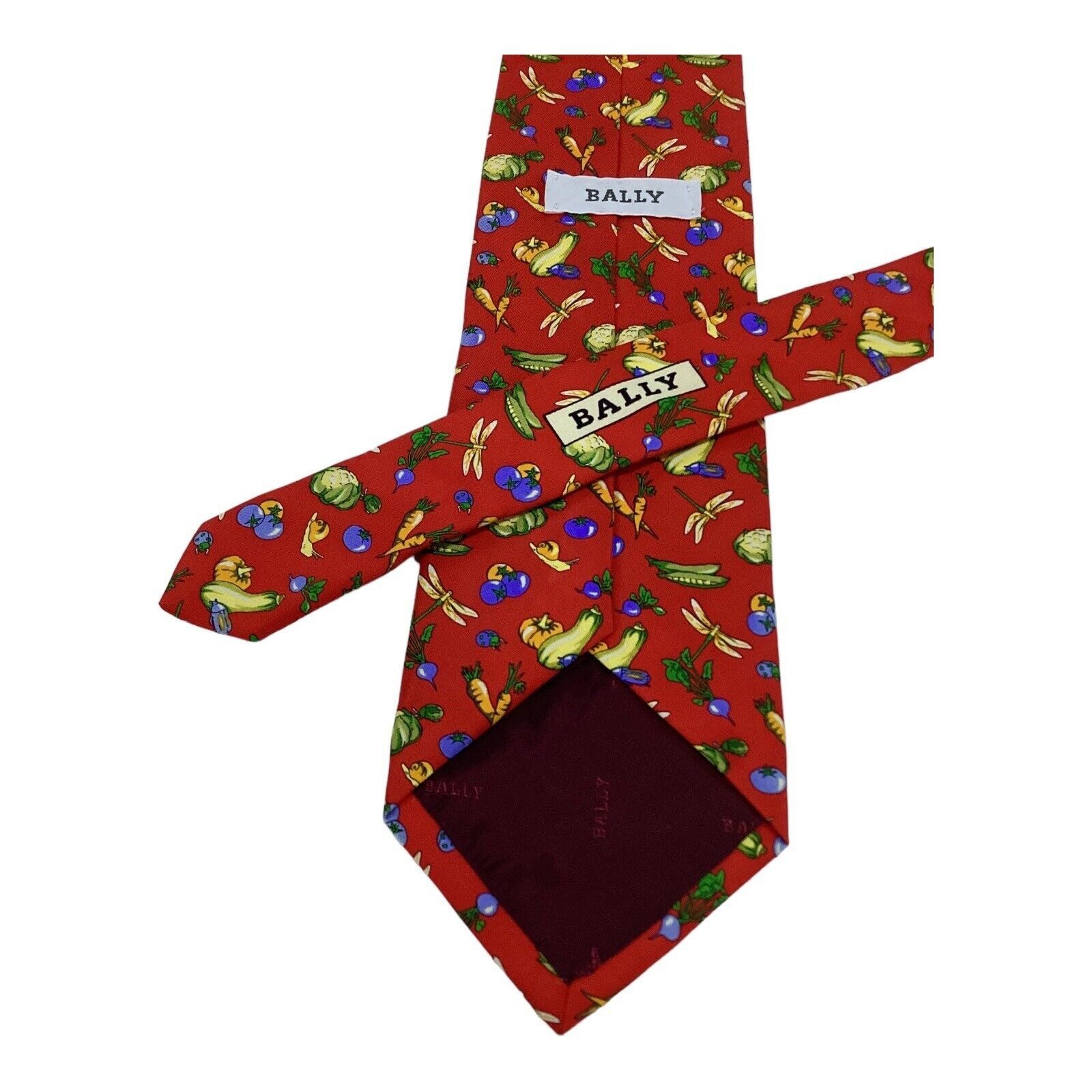 Bally BALLY Vegetable & Insect Print Silk Tie Made In Switzerland Size ONE SIZE - 5 Thumbnail