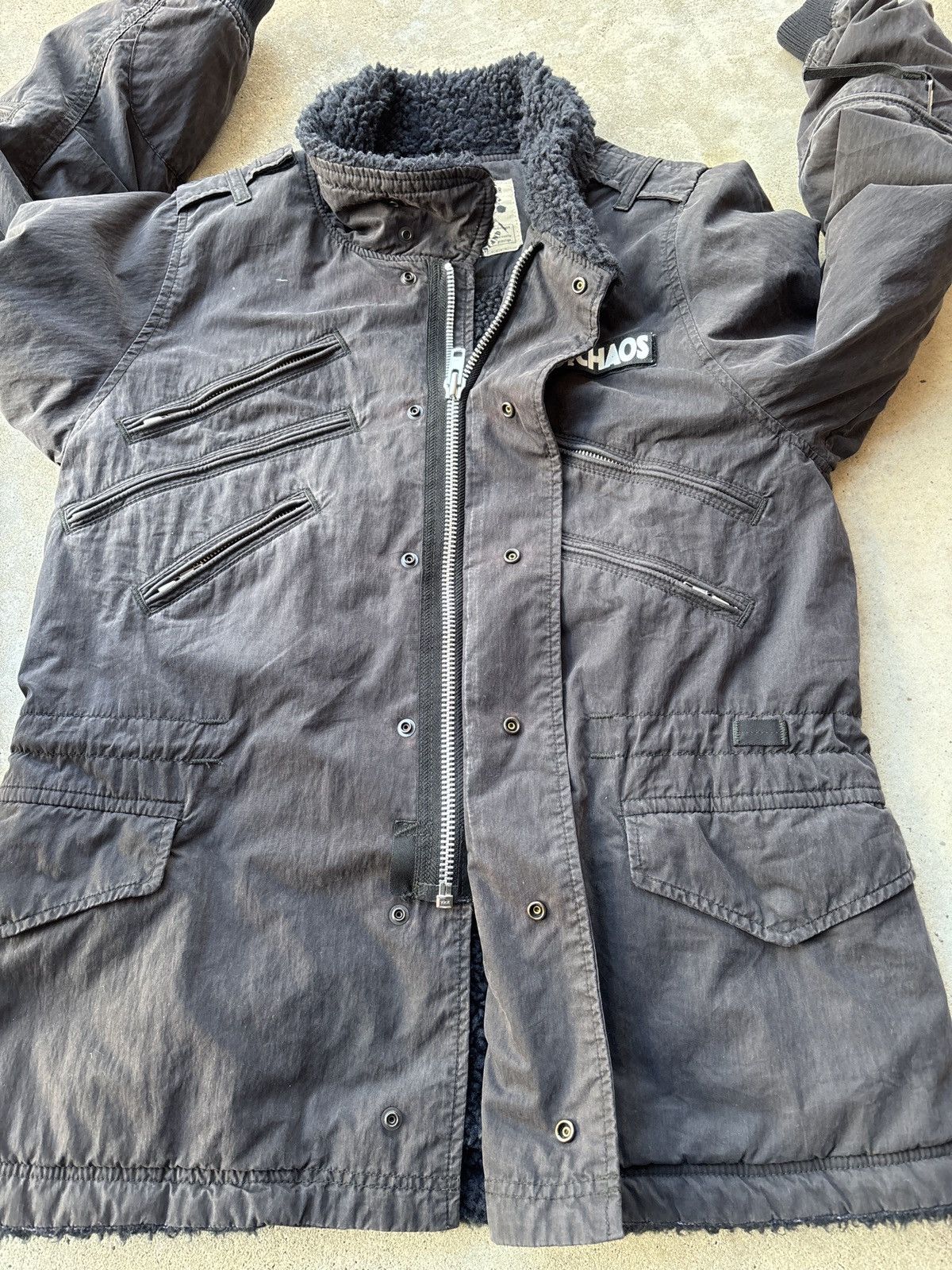 Other Vintage RNA Slang Women’s Black Fur Lined Tactical Jacket Size M / US 6-8 / IT 42-44 - 4 Thumbnail