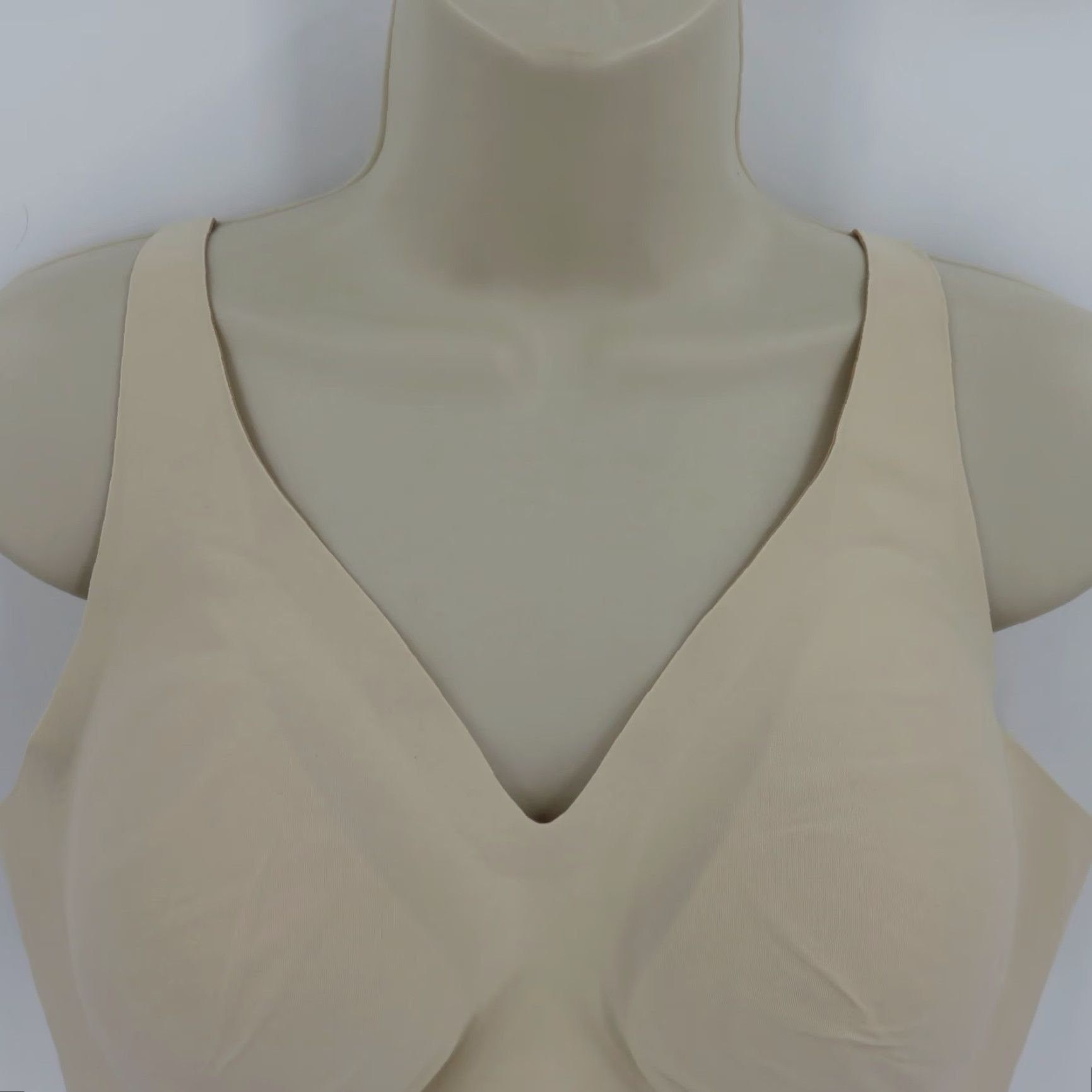 Vintage KNIX Womens Extra Large XL V Neck Revolution Bra Wireless Lined Solid Dune NEW Size ONE SIZE - 3 Thumbnail