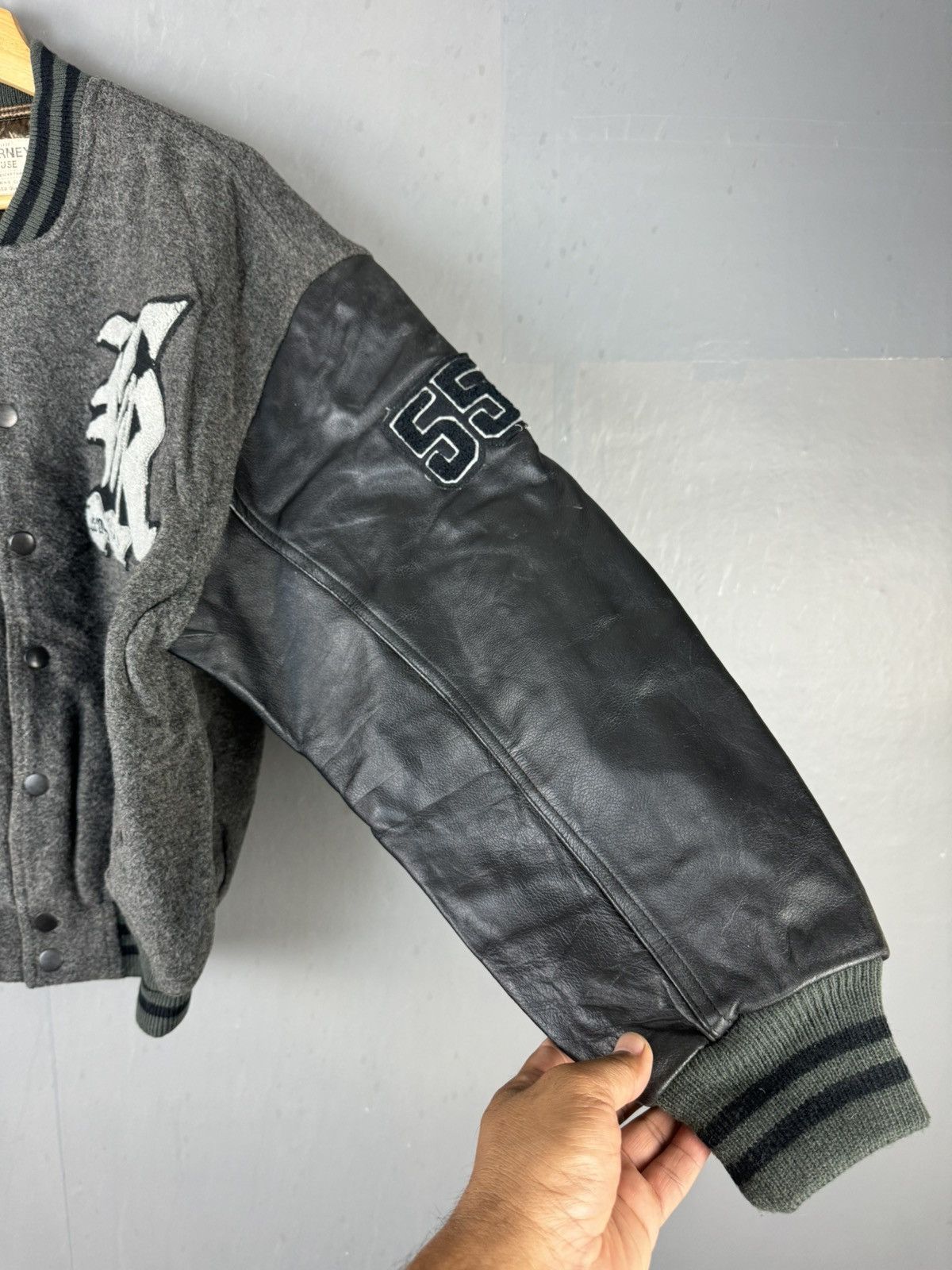 kearney house☆羊革☆ leather stadium jacket Oldvarsity/Stadium × Varsity Jacket VINTAGE KEARNEY HOUSE